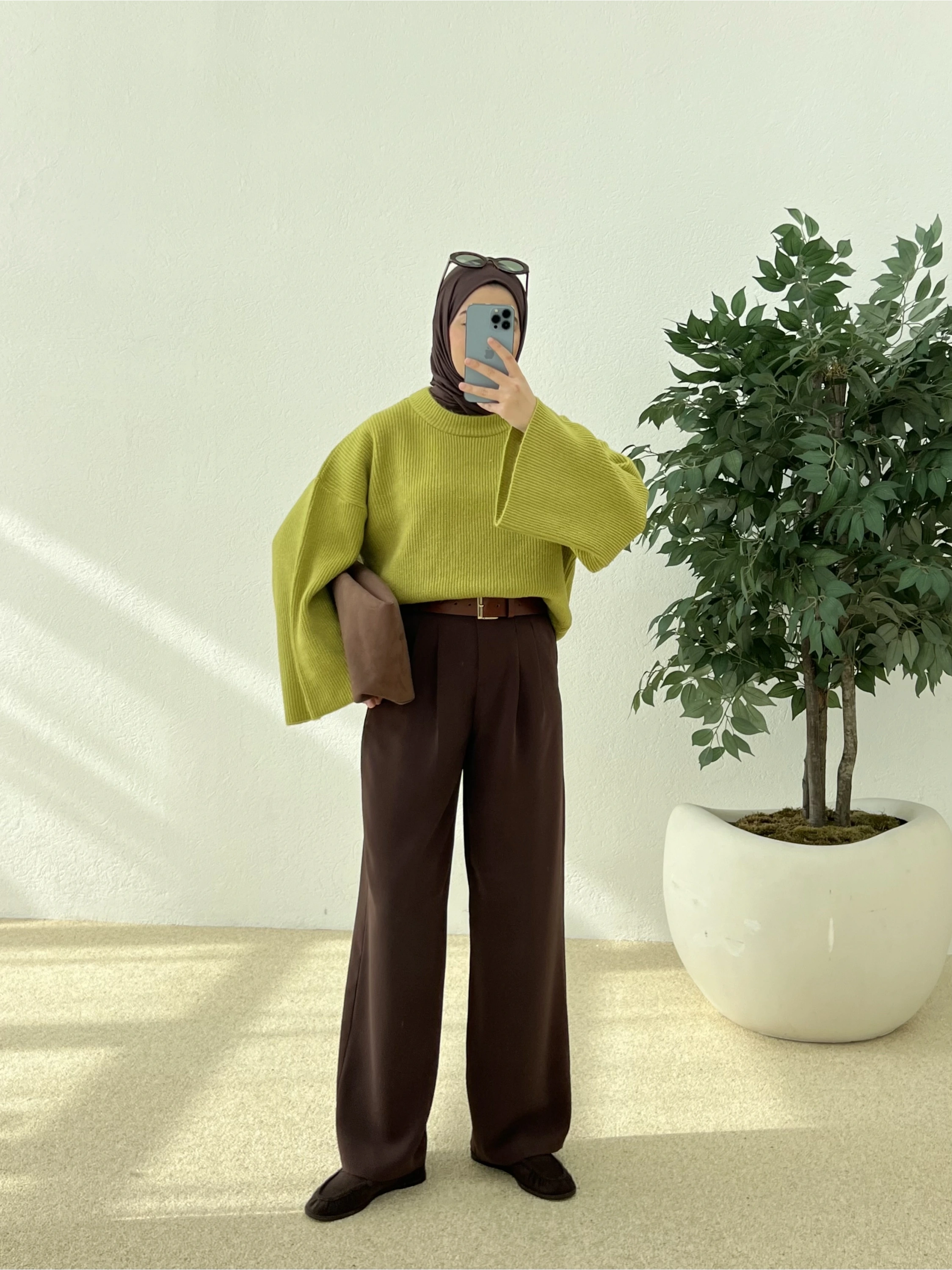 OVERSİZE DOKUMA KAZAK yeşil