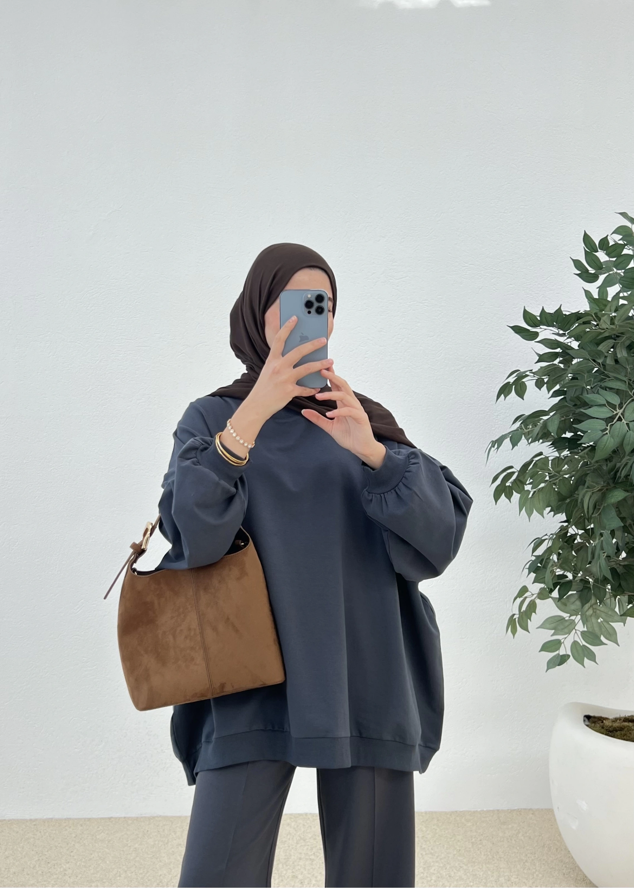 OVERSİZE PREMİUM 2 İPLİK SWEAT TAKIM ANTRASİT