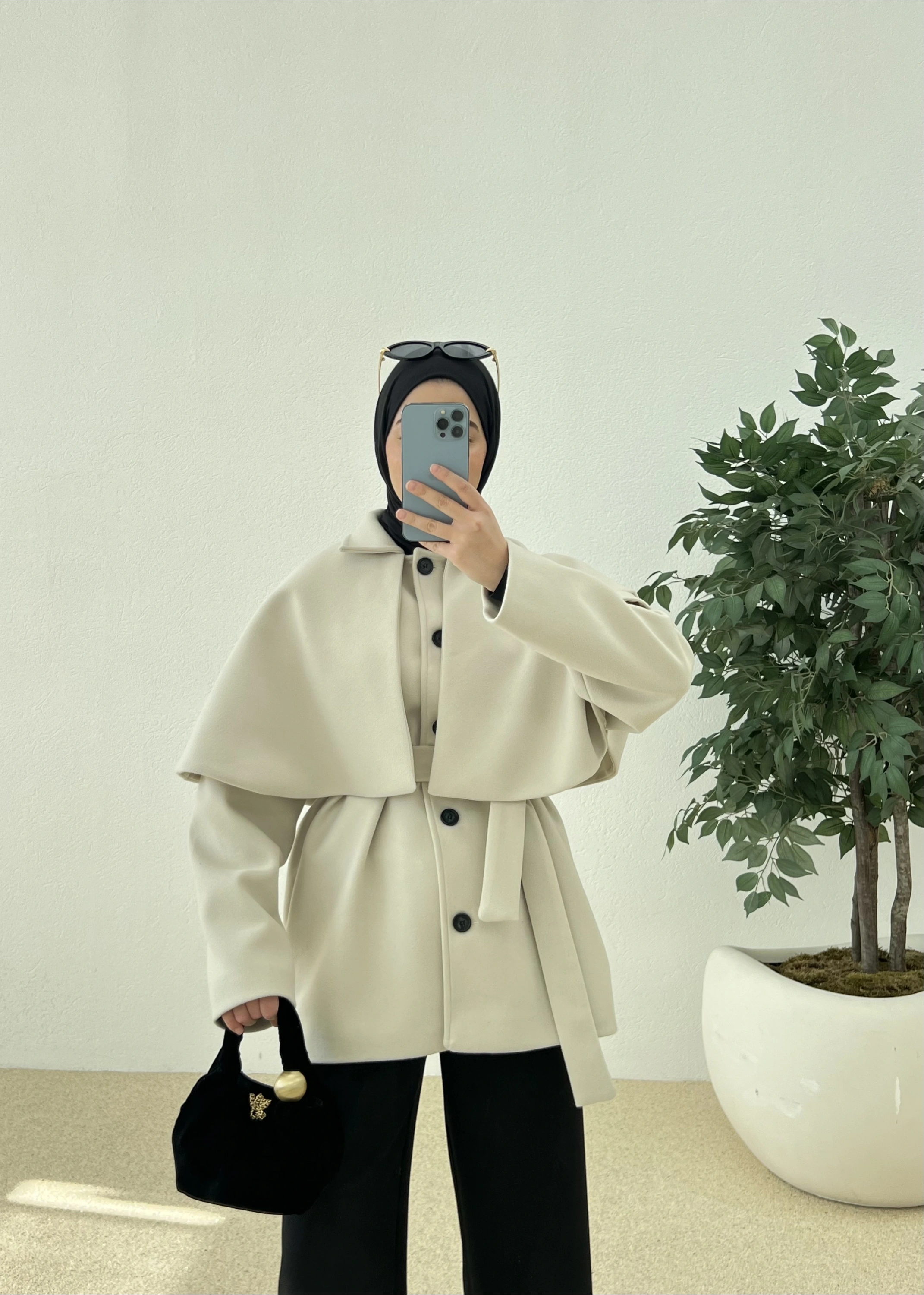 PELERİN KAŞE KABAN bej