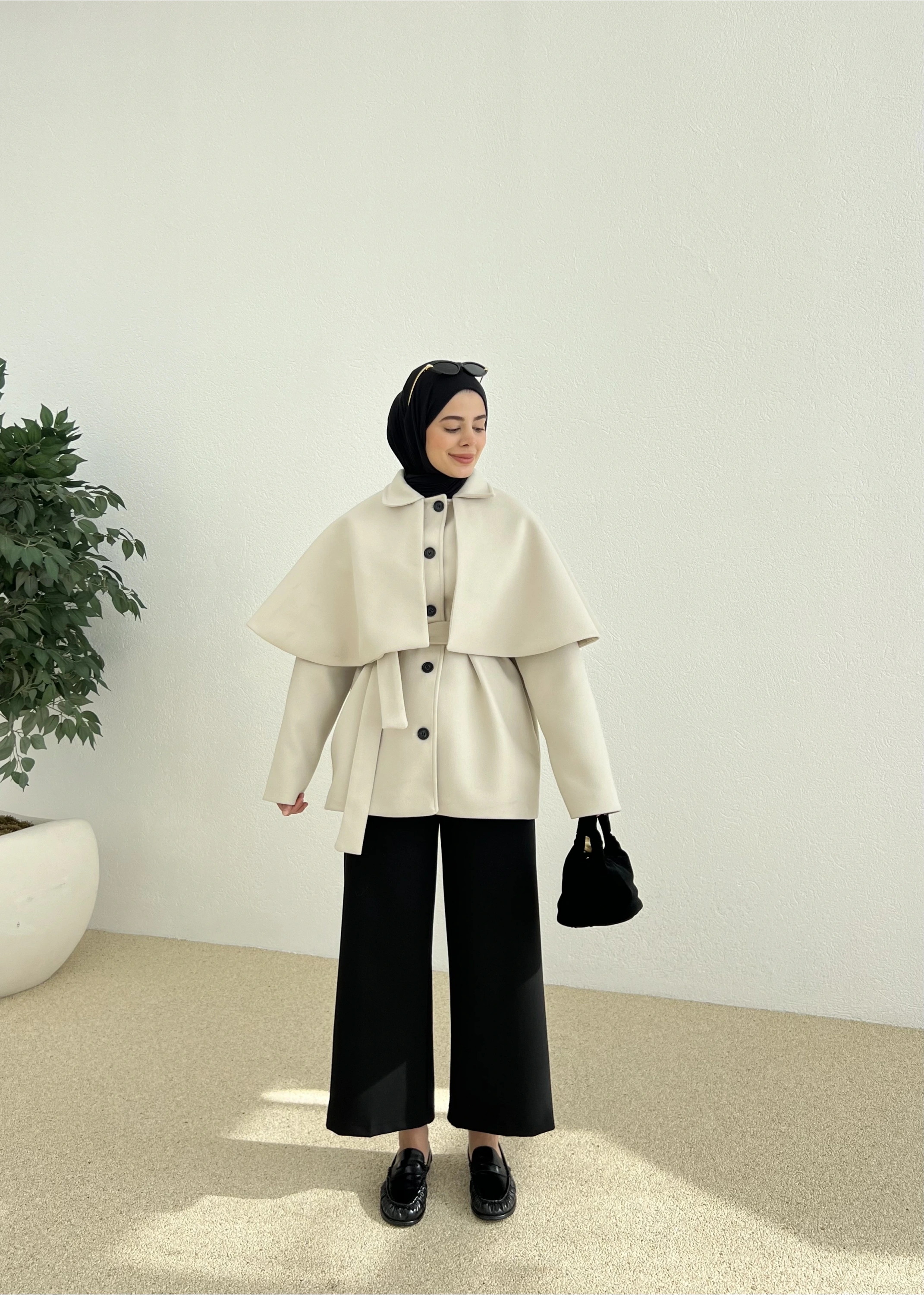 PELERİN KAŞE KABAN bej