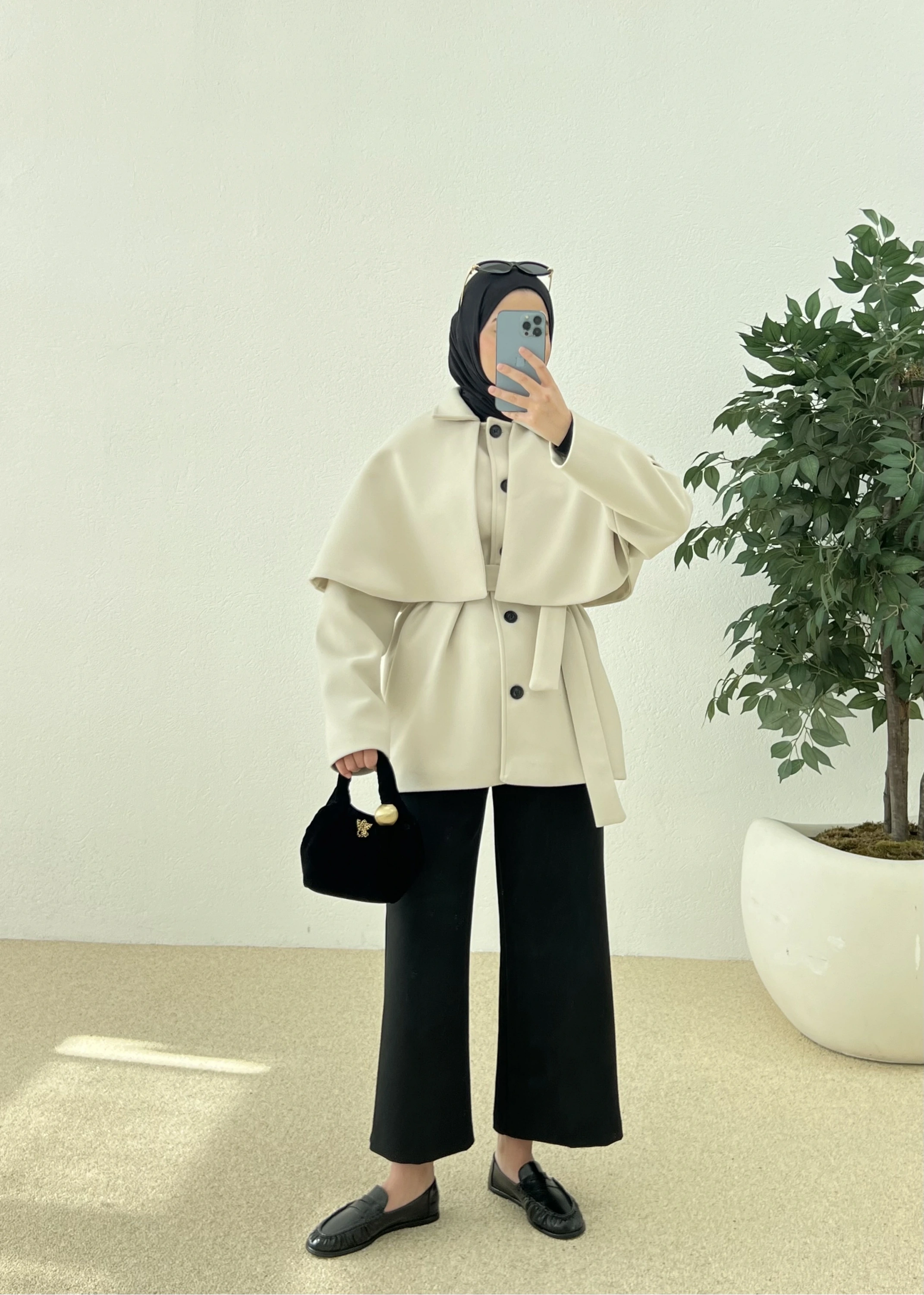 PELERİN KAŞE KABAN bej