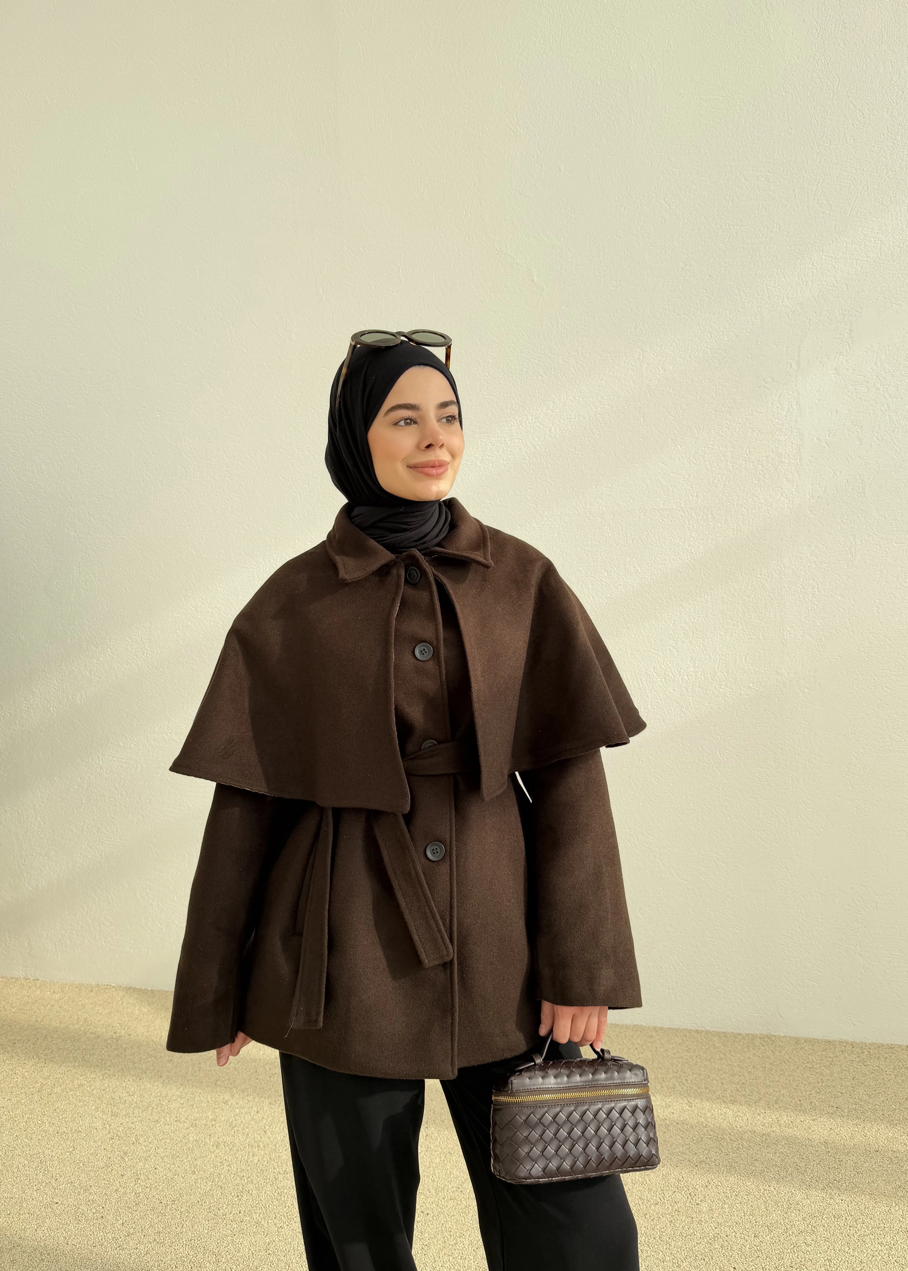 PELERİN KAŞE KABAN kahverengi