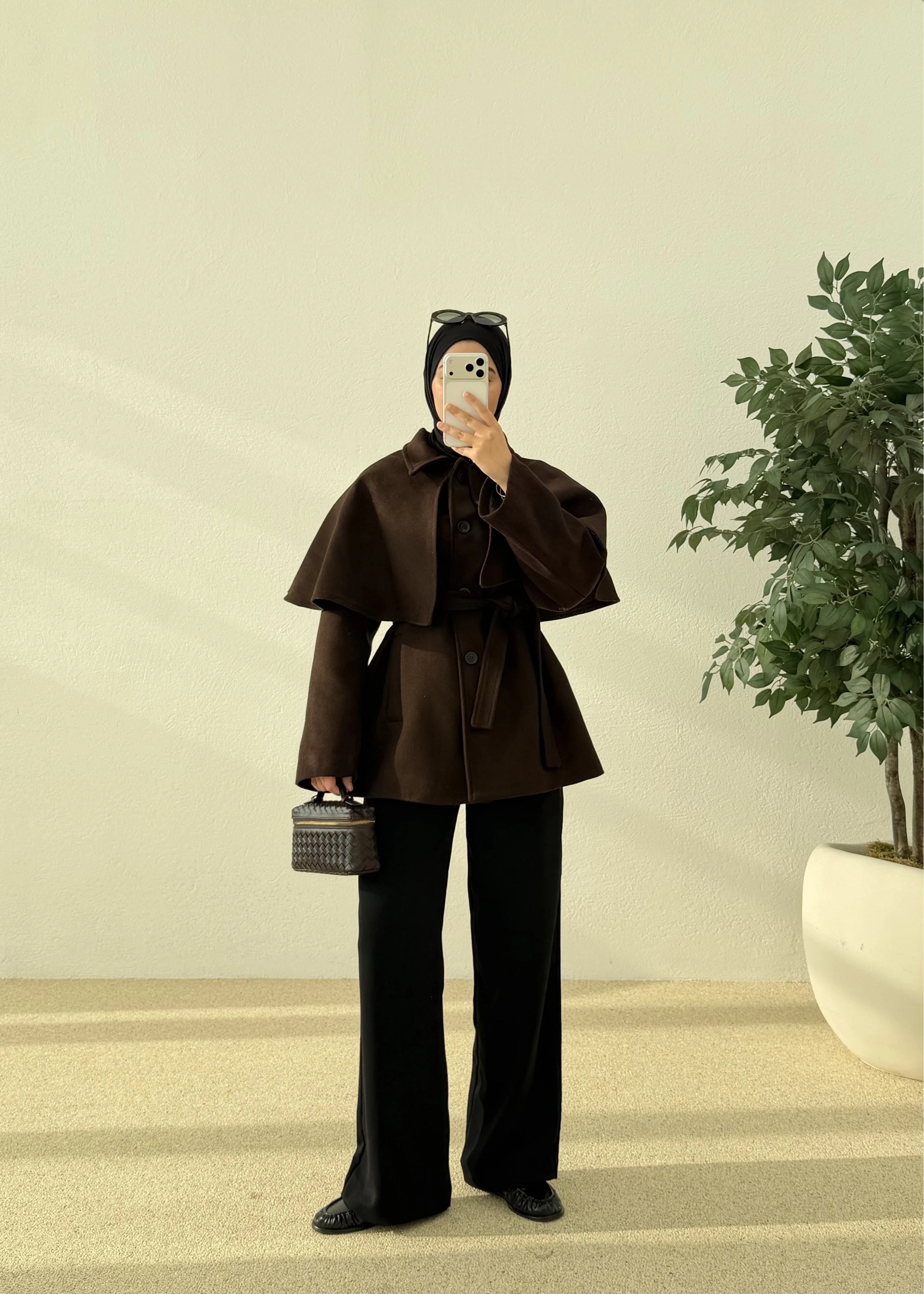 PELERİN KAŞE KABAN kahverengi