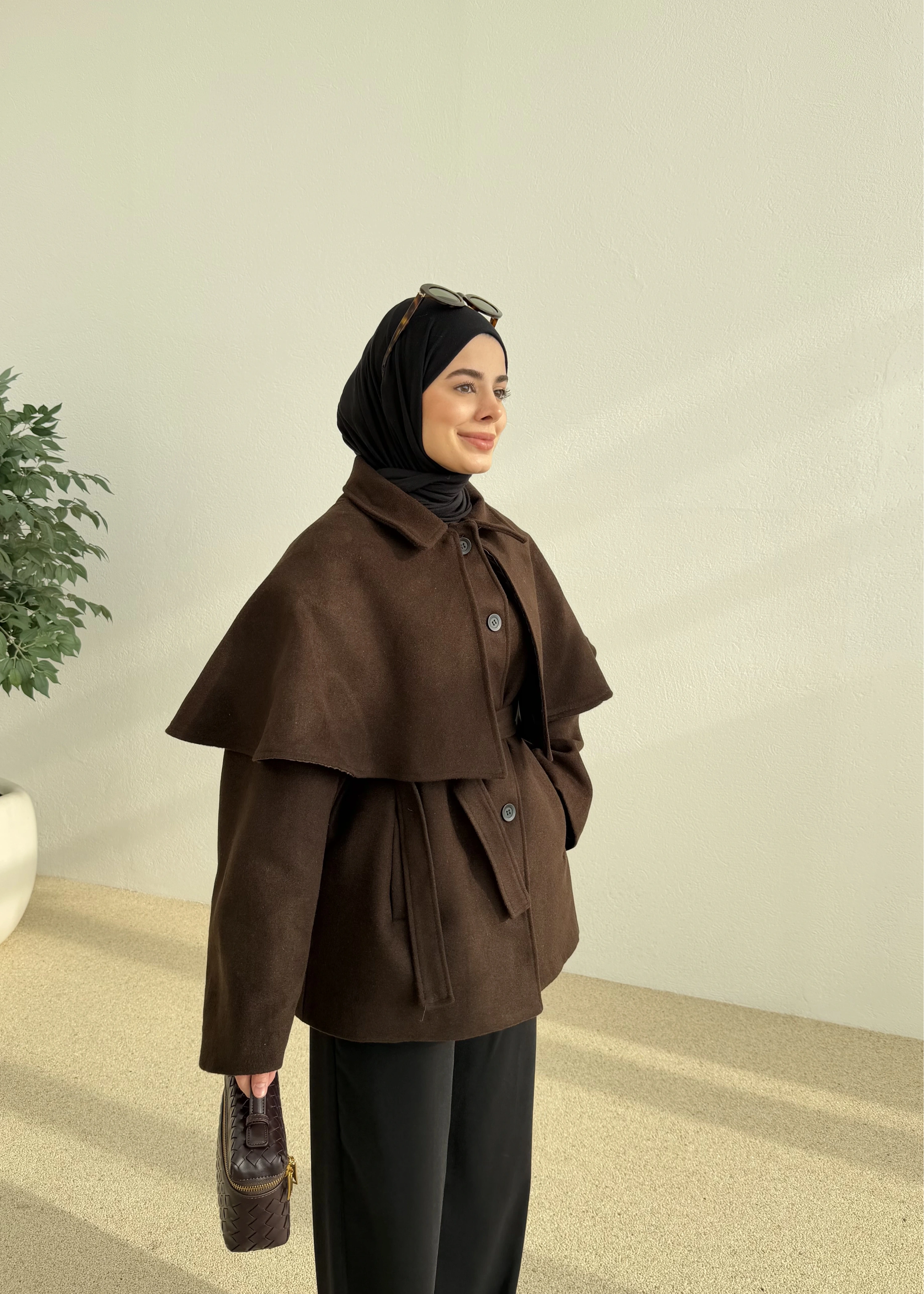 PELERİN KAŞE KABAN kahverengi