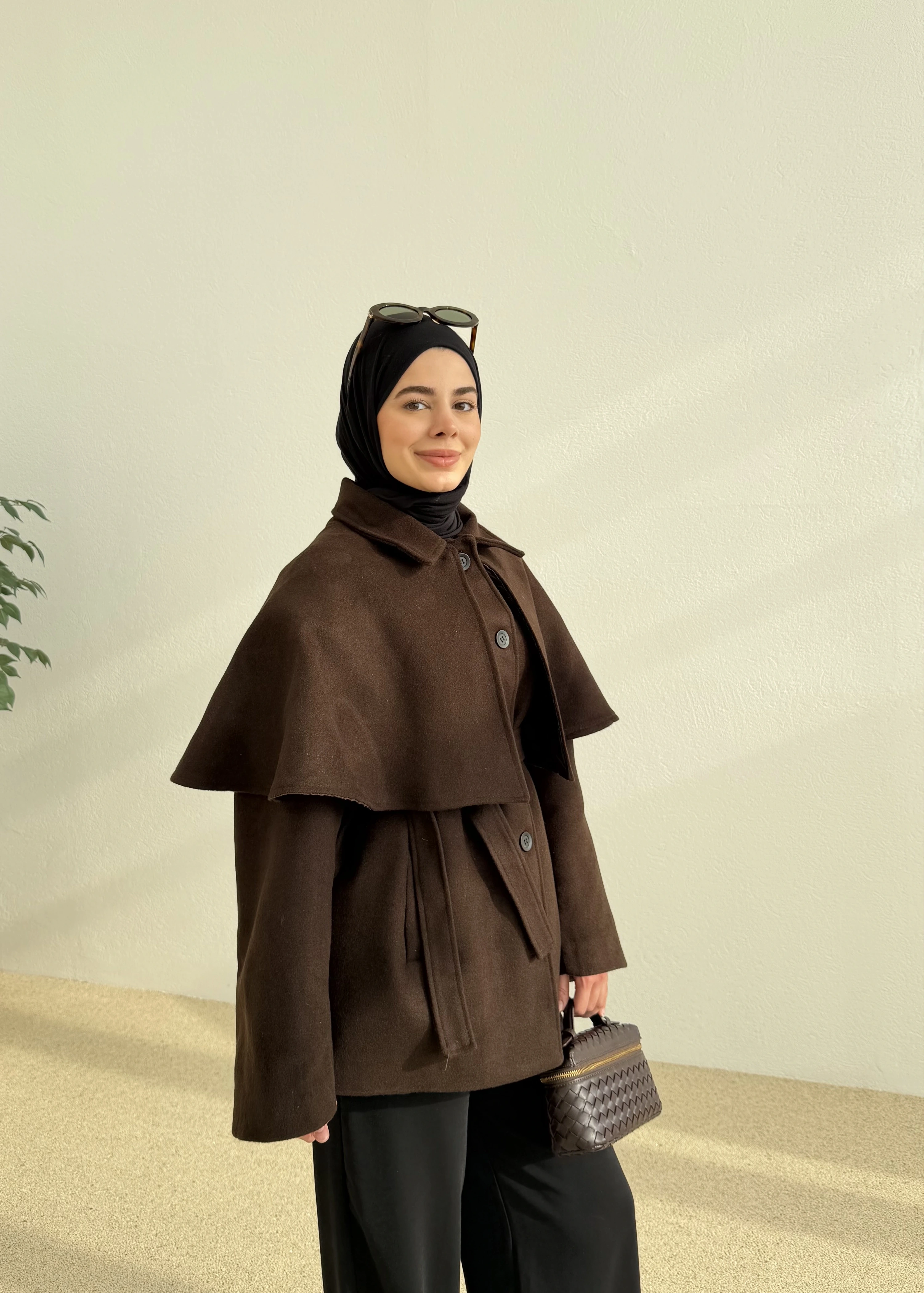 PELERİN KAŞE KABAN kahverengi