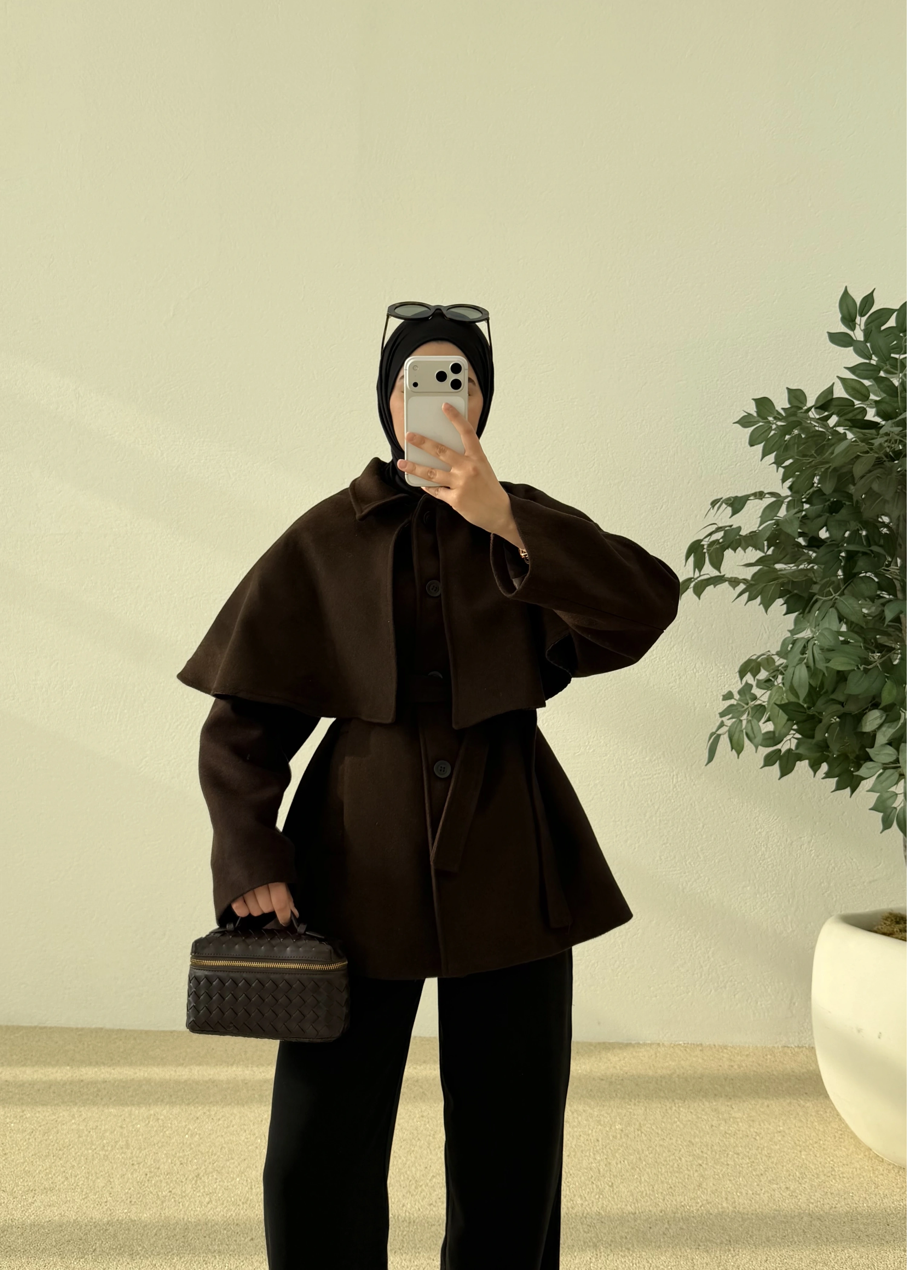 PELERİN KAŞE KABAN kahverengi