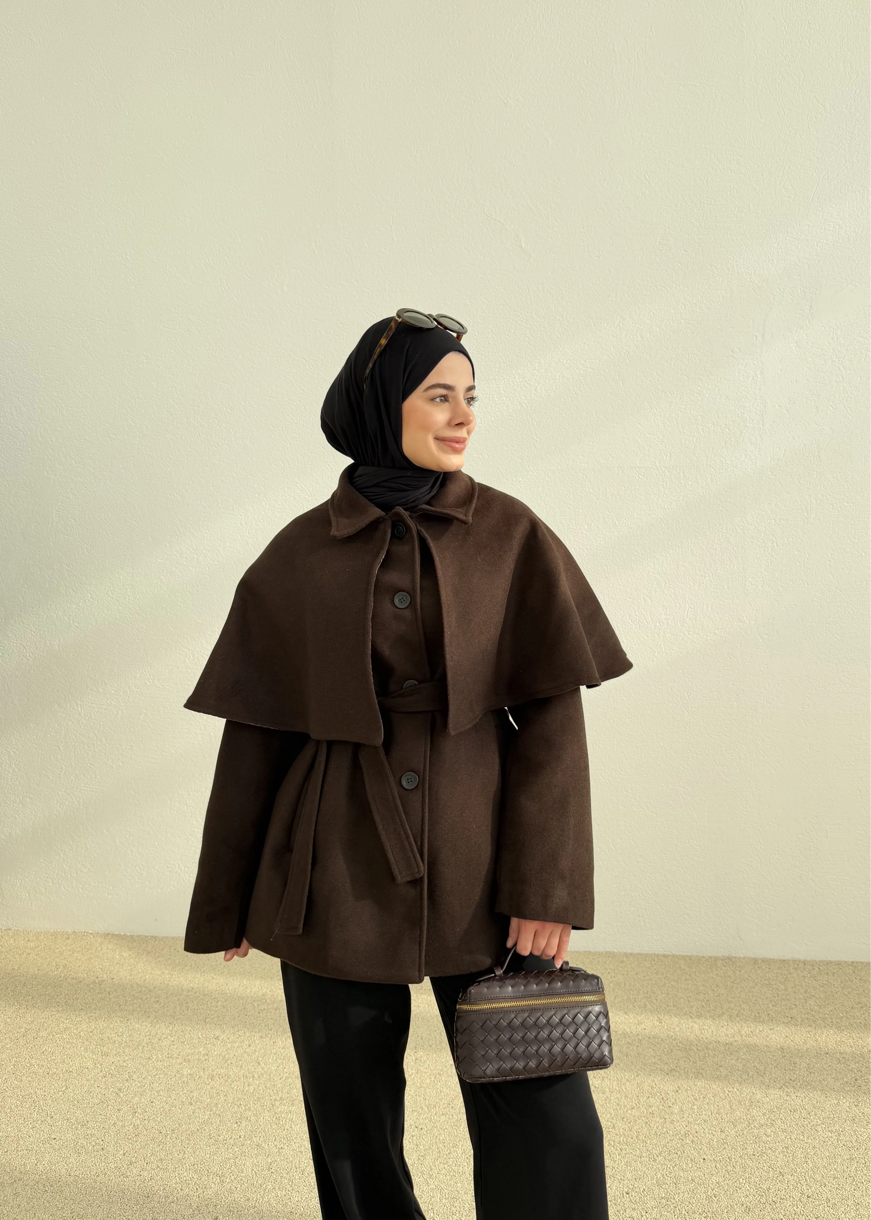 PELERİN KAŞE KABAN kahverengi