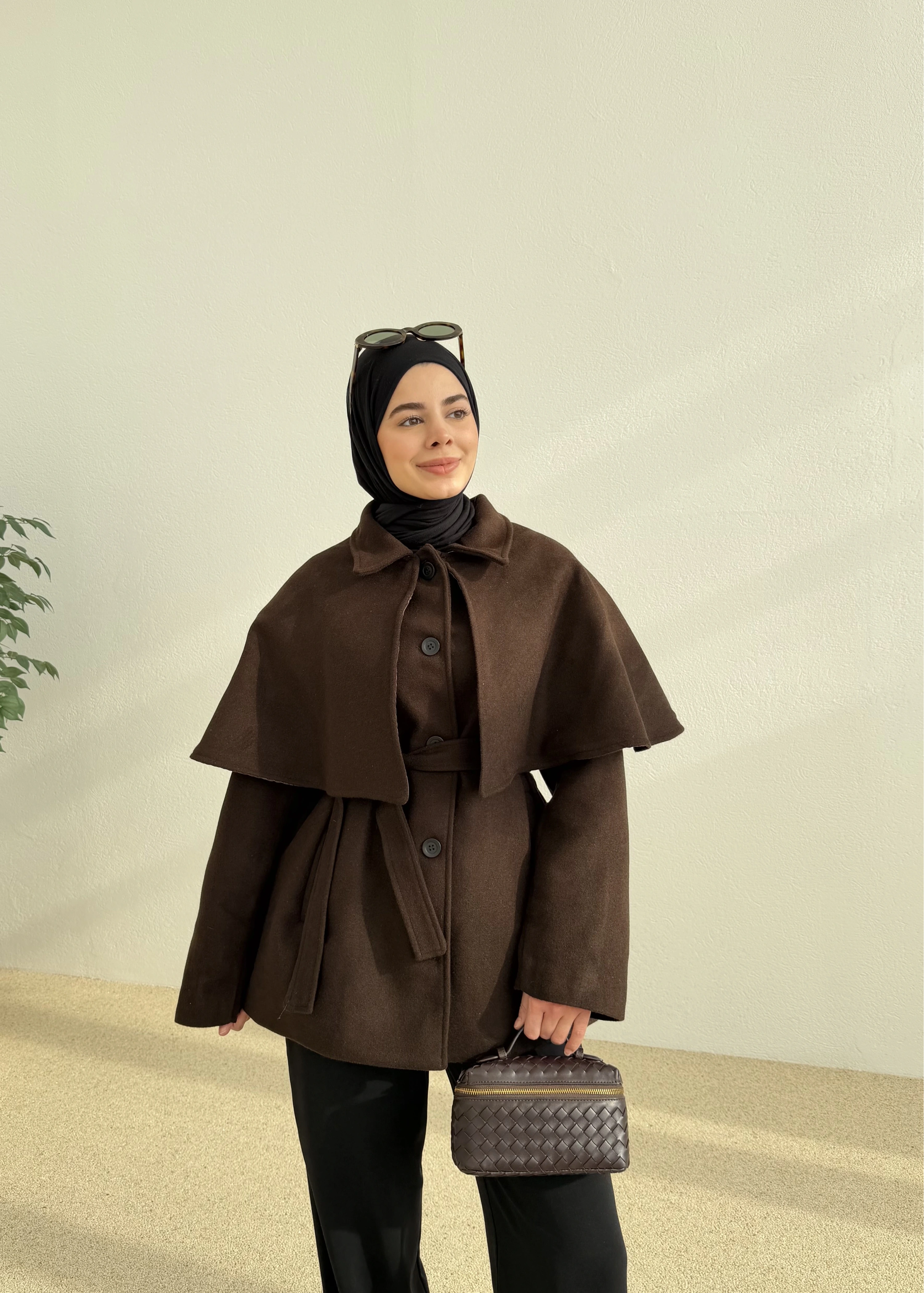 PELERİN KAŞE KABAN kahverengi