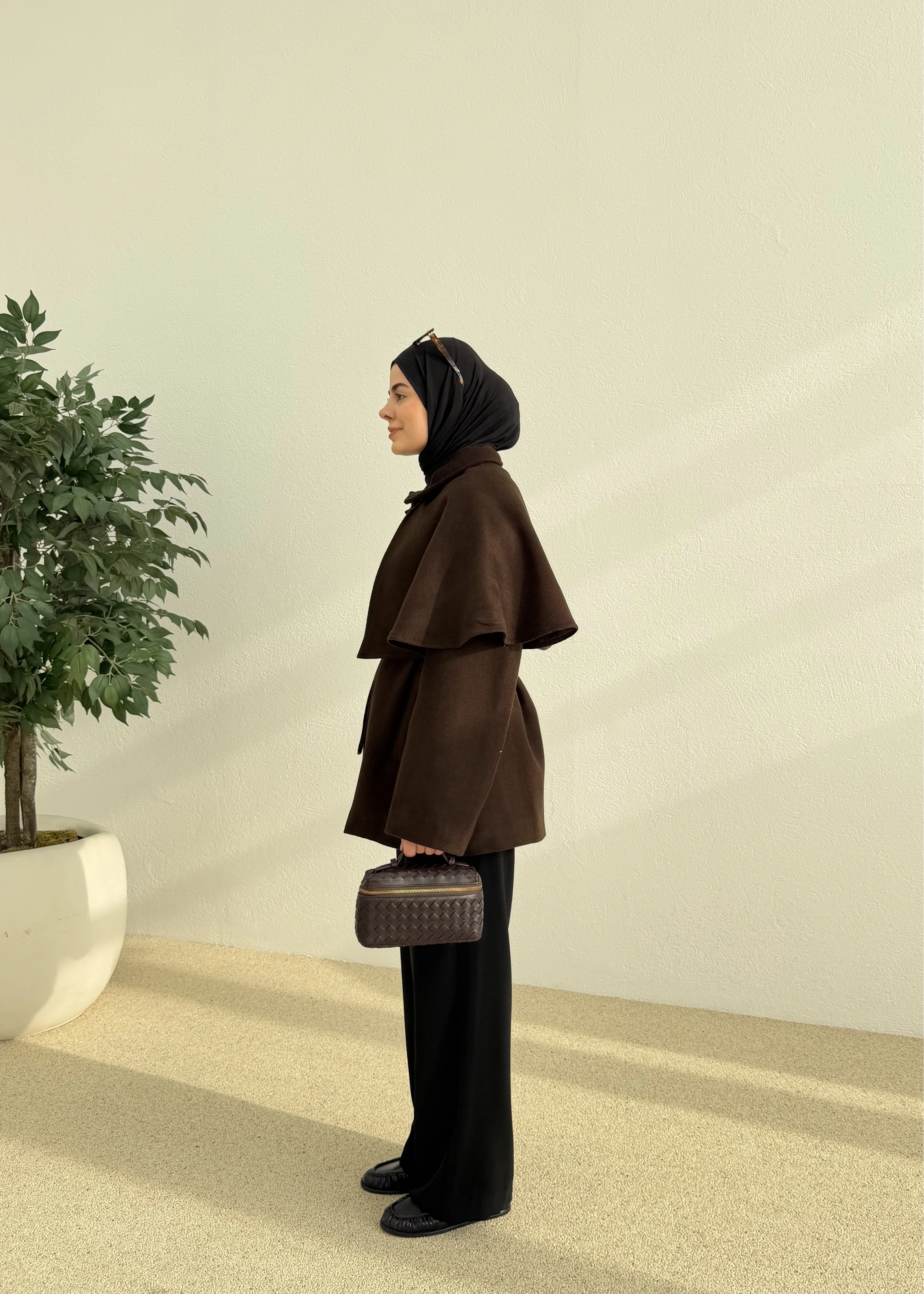 PELERİN KAŞE KABAN kahverengi