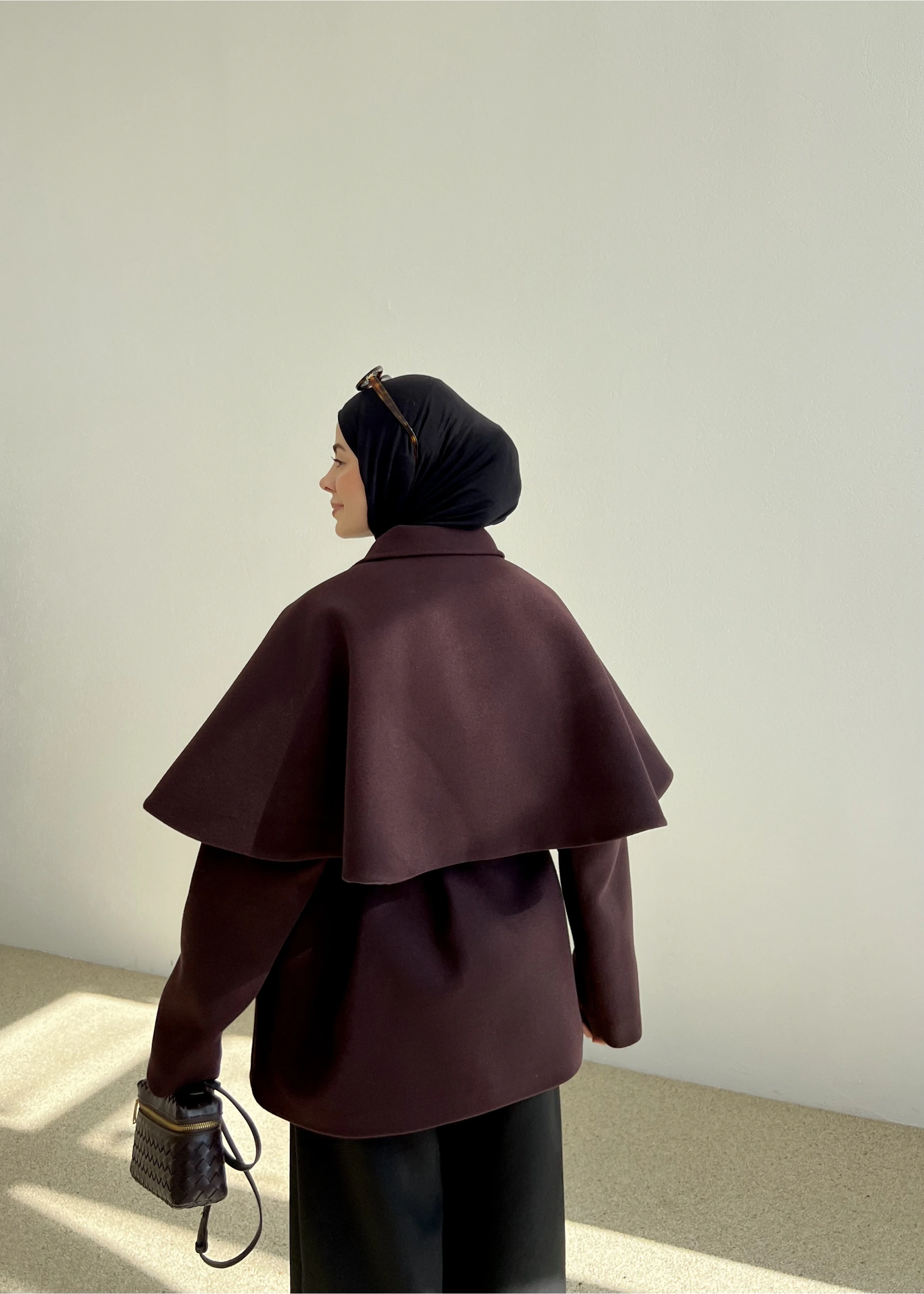 PELERİN KAŞE KABAN mürdüm