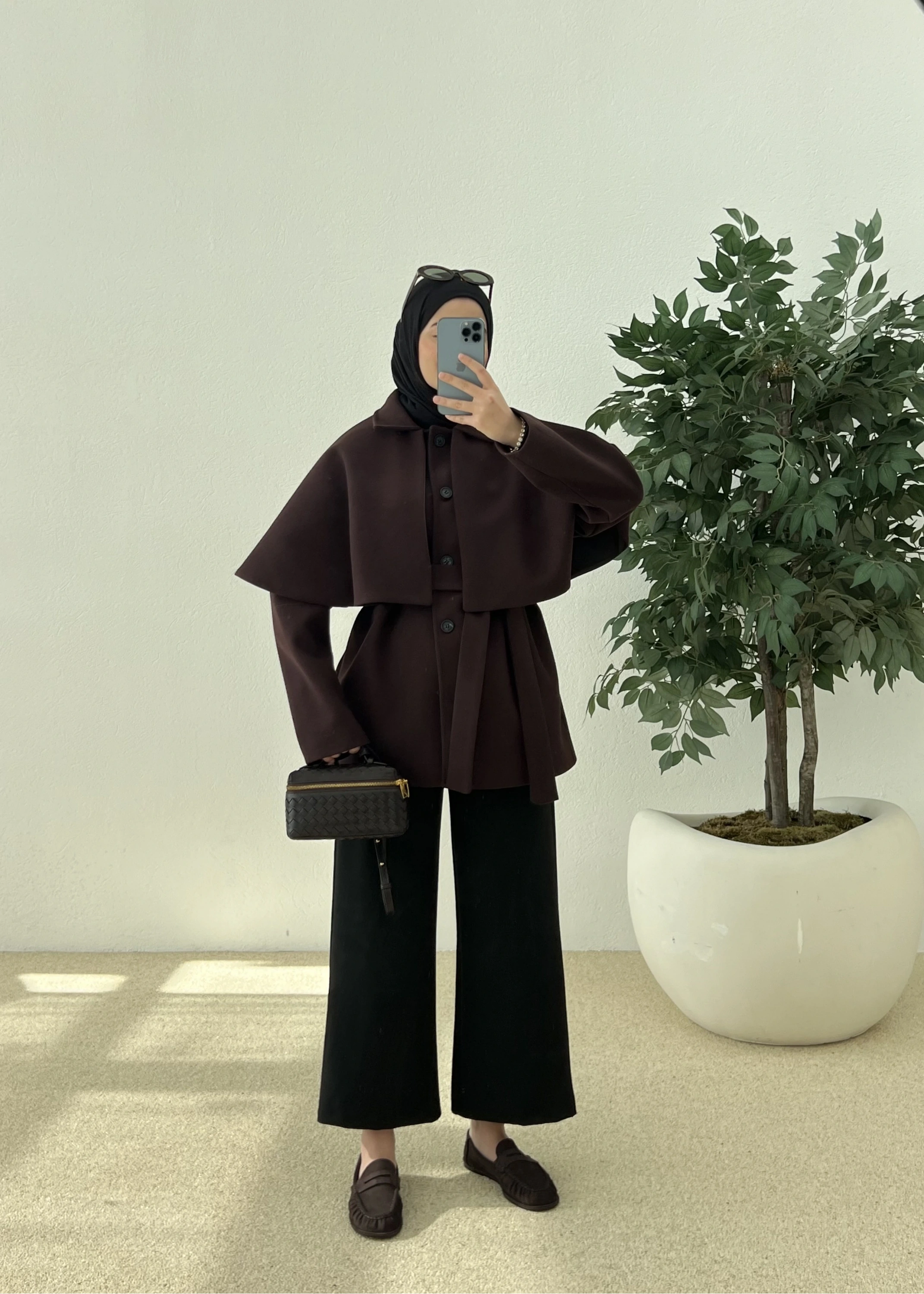 PELERİN KAŞE KABAN mürdüm