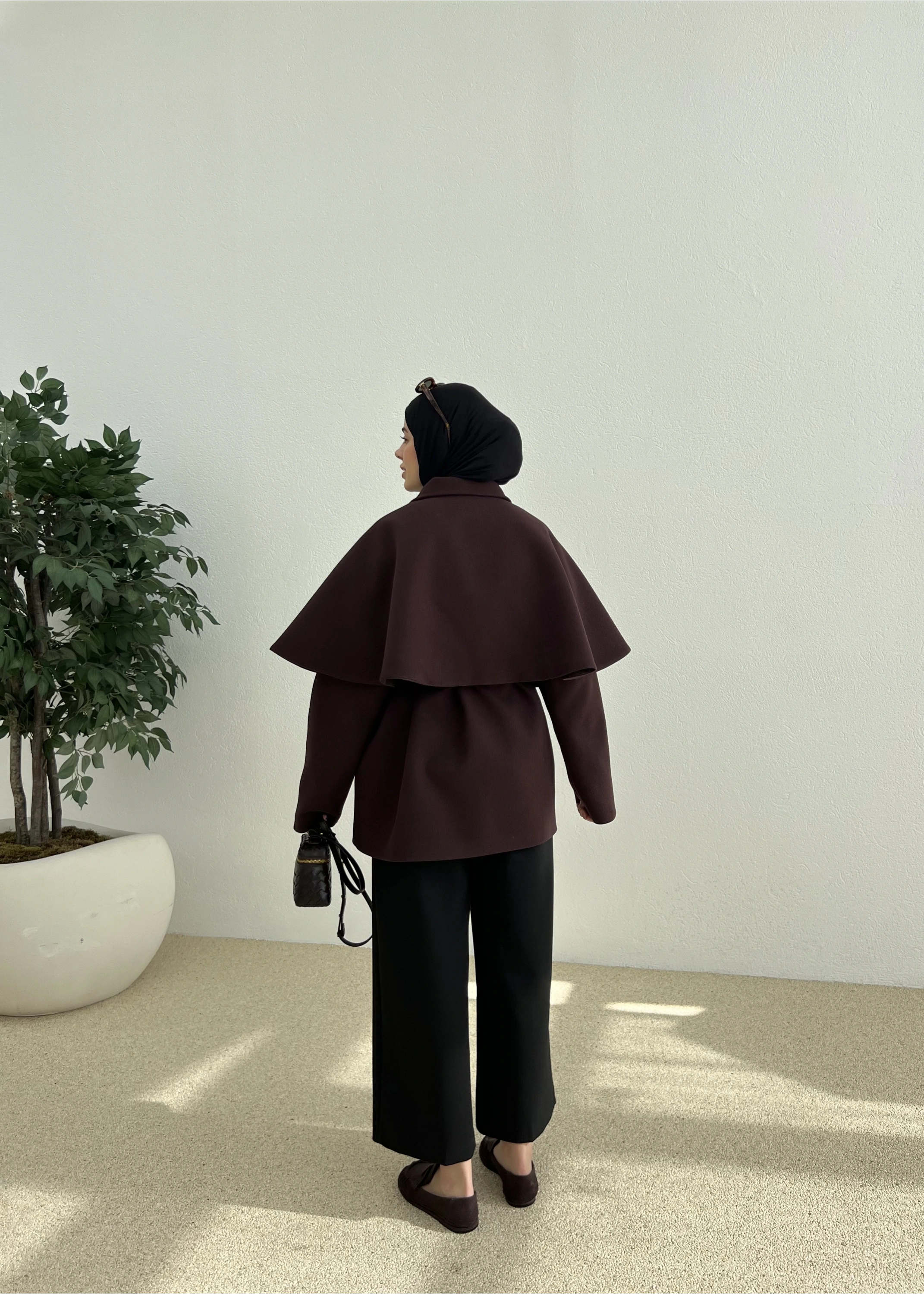 PELERİN KAŞE KABAN mürdüm