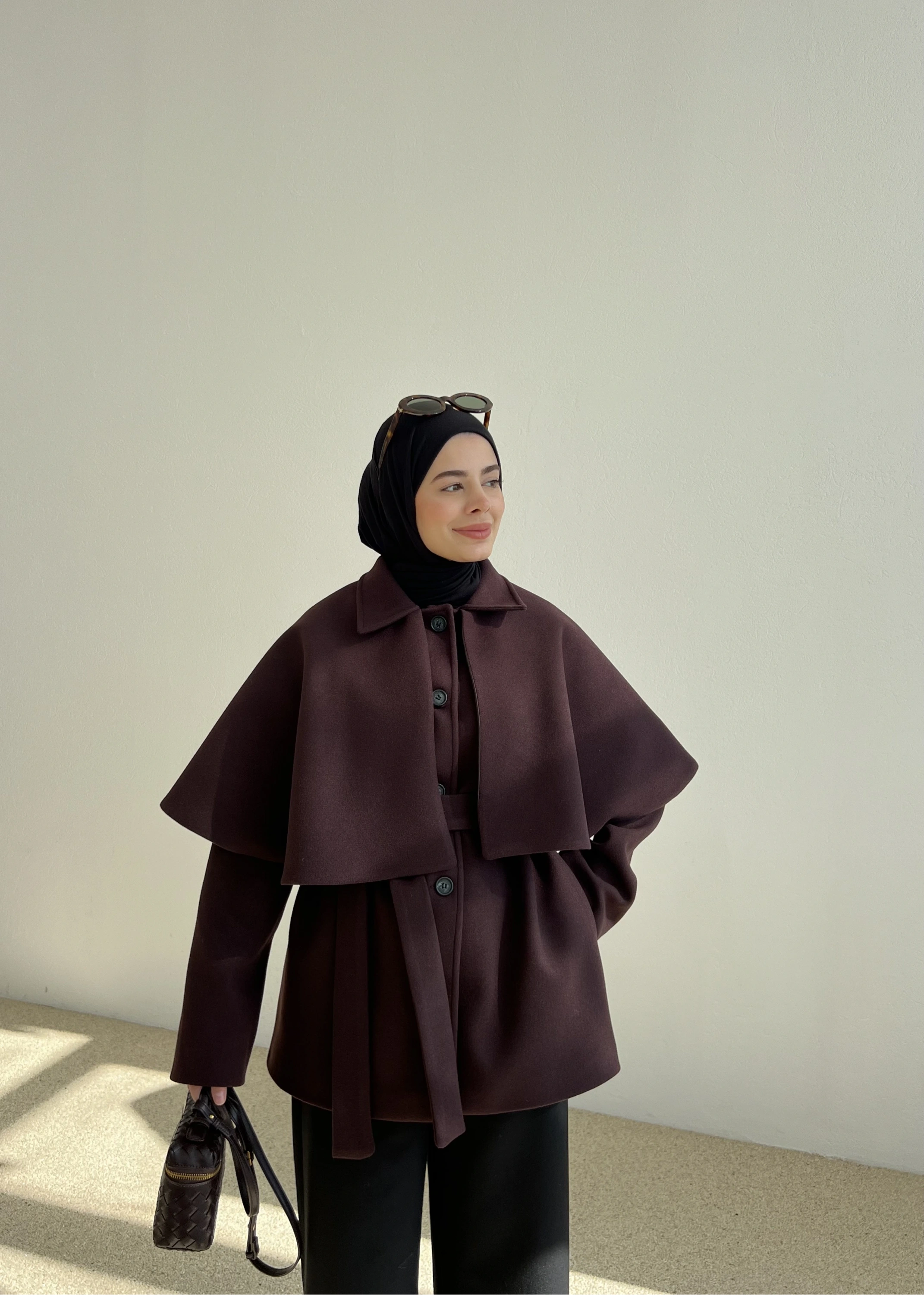 PELERİN KAŞE KABAN mürdüm