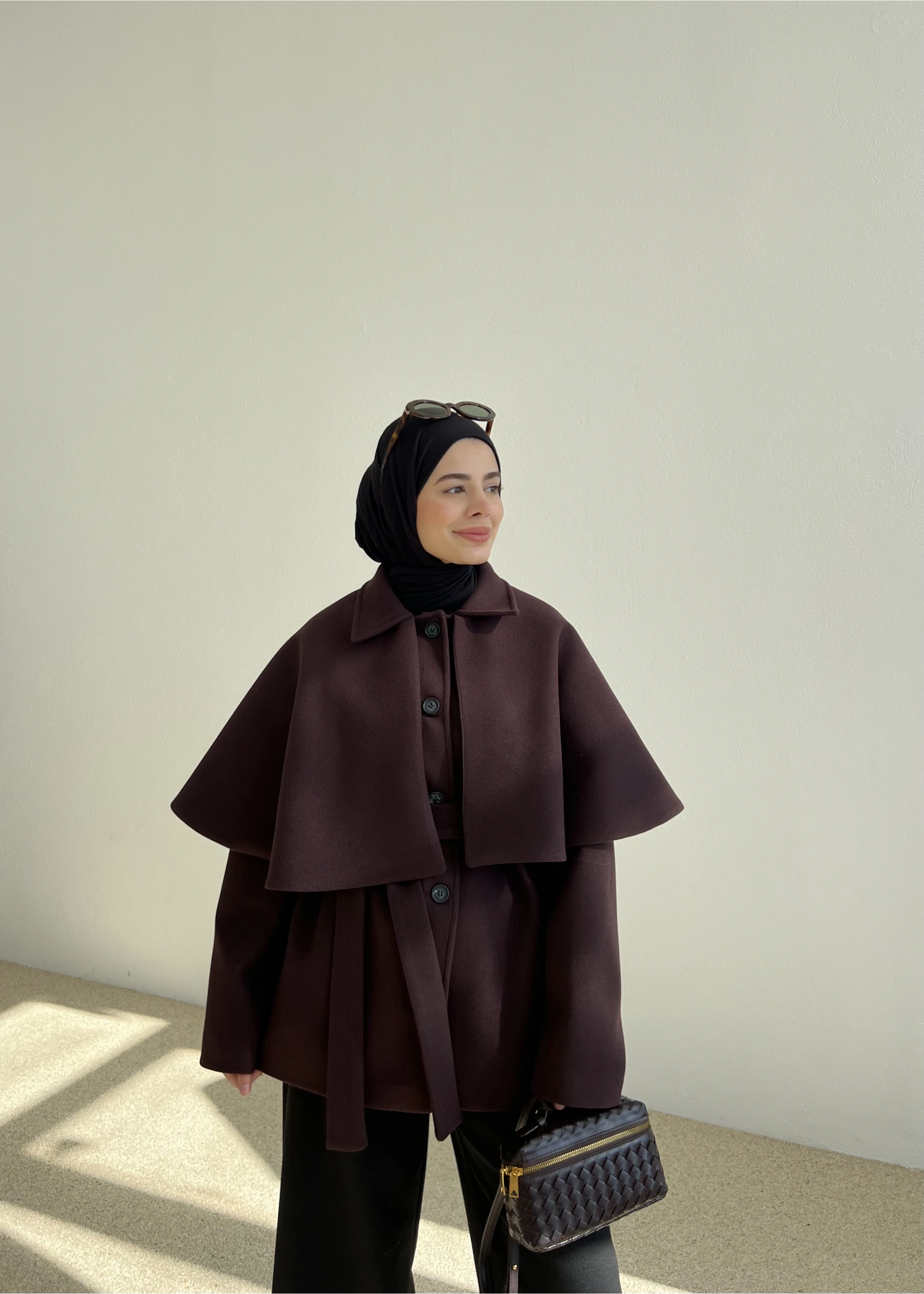 PELERİN KAŞE KABAN mürdüm