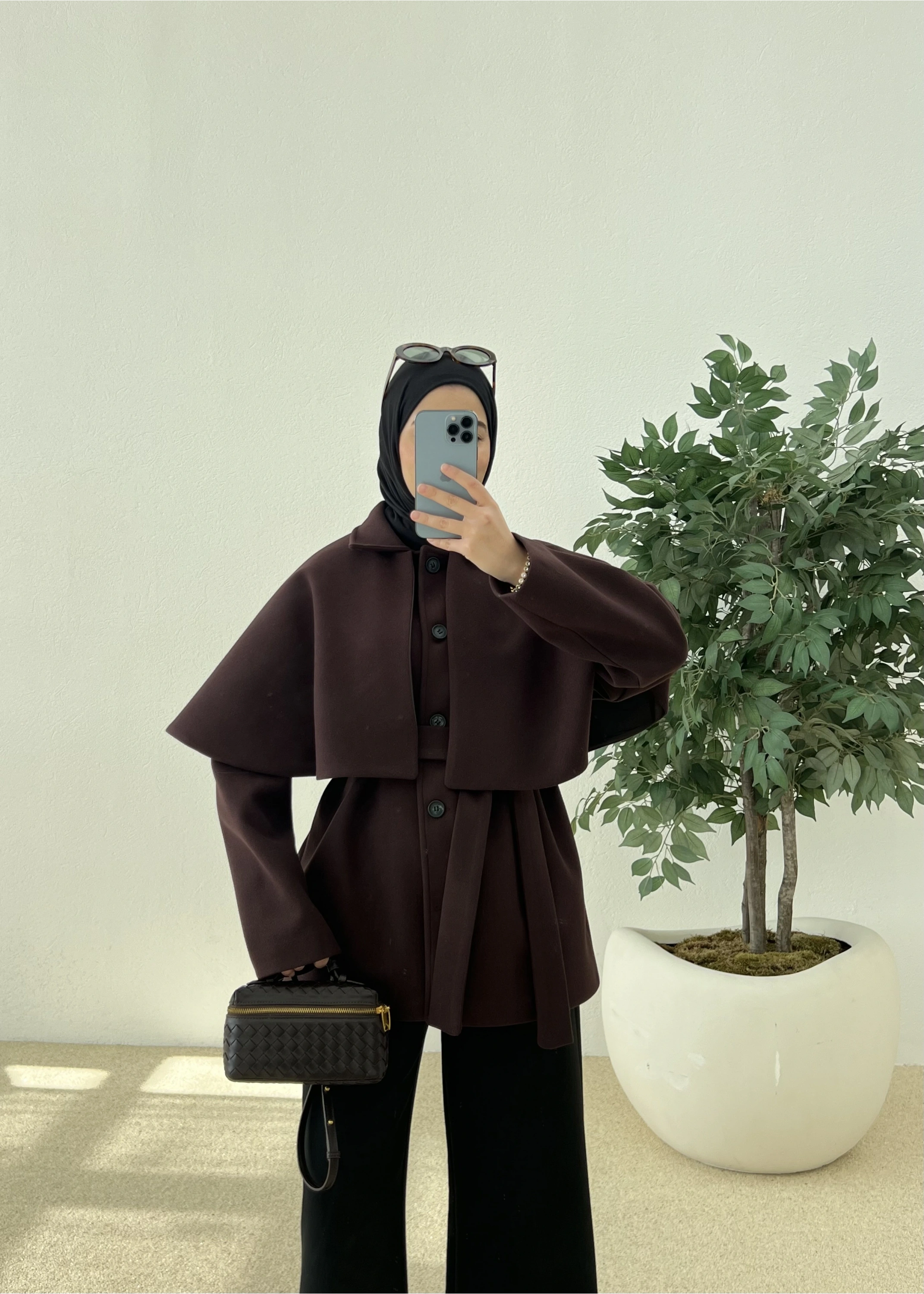 PELERİN KAŞE KABAN mürdüm