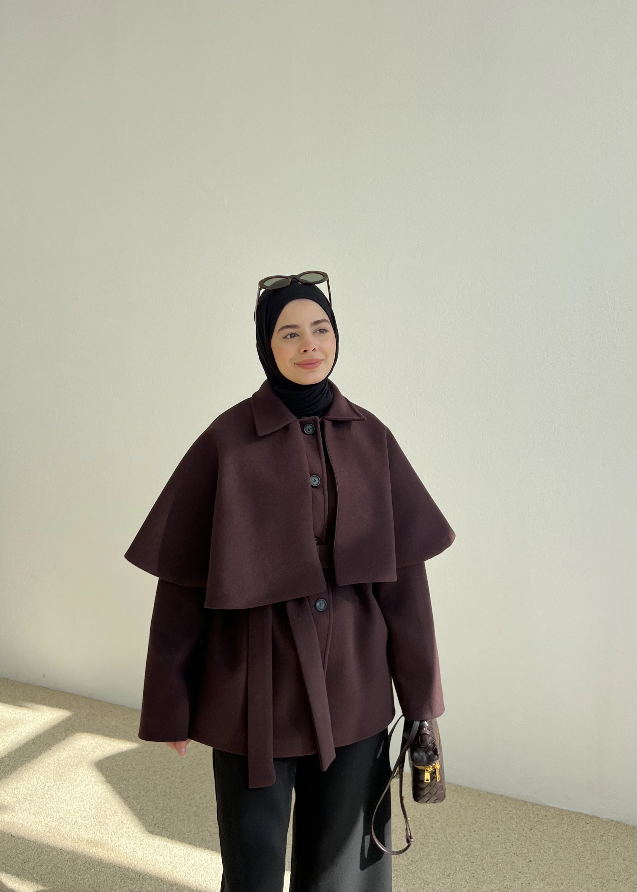 PELERİN KAŞE KABAN mürdüm