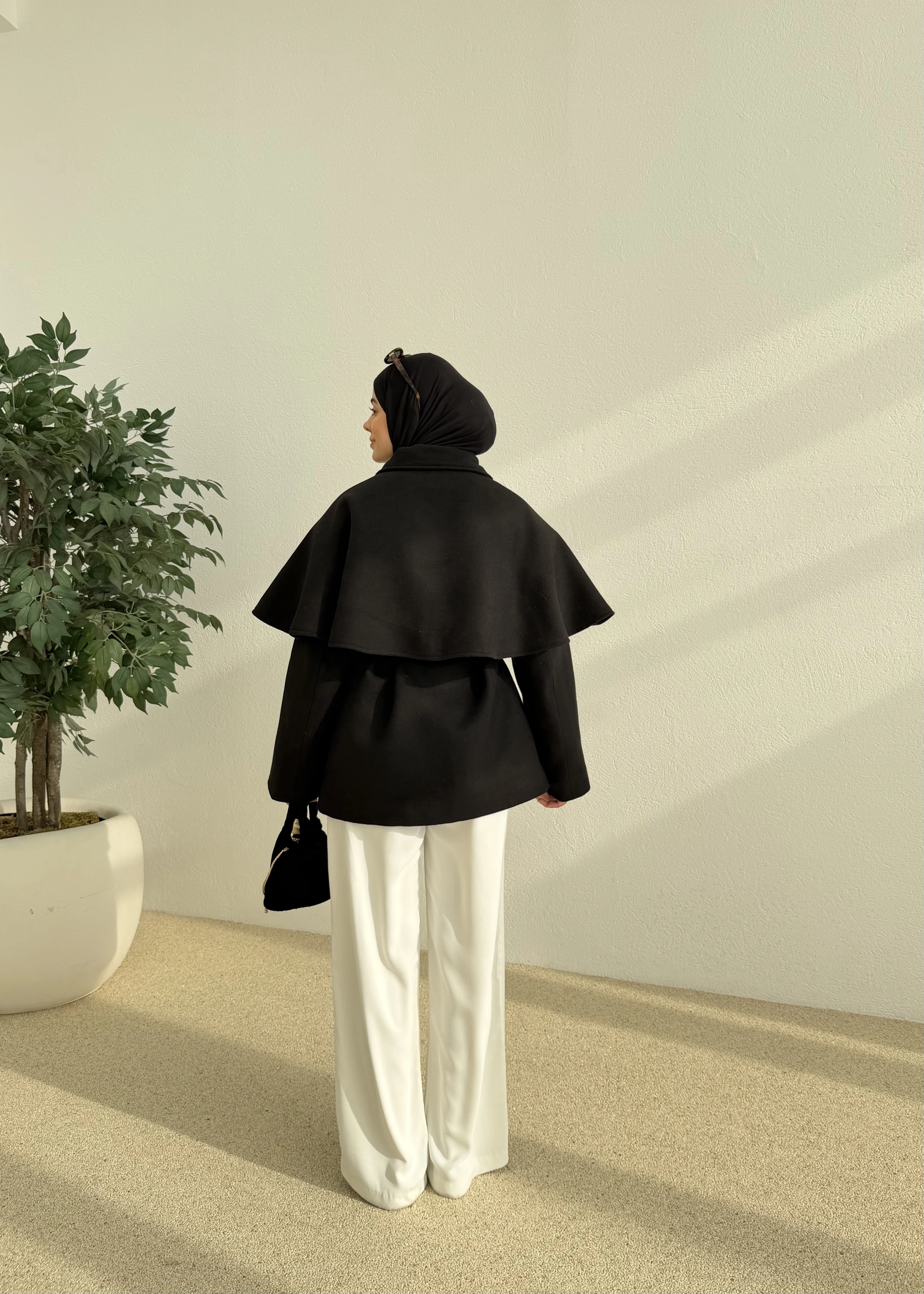 PELERİN KAŞE KABAN siyah