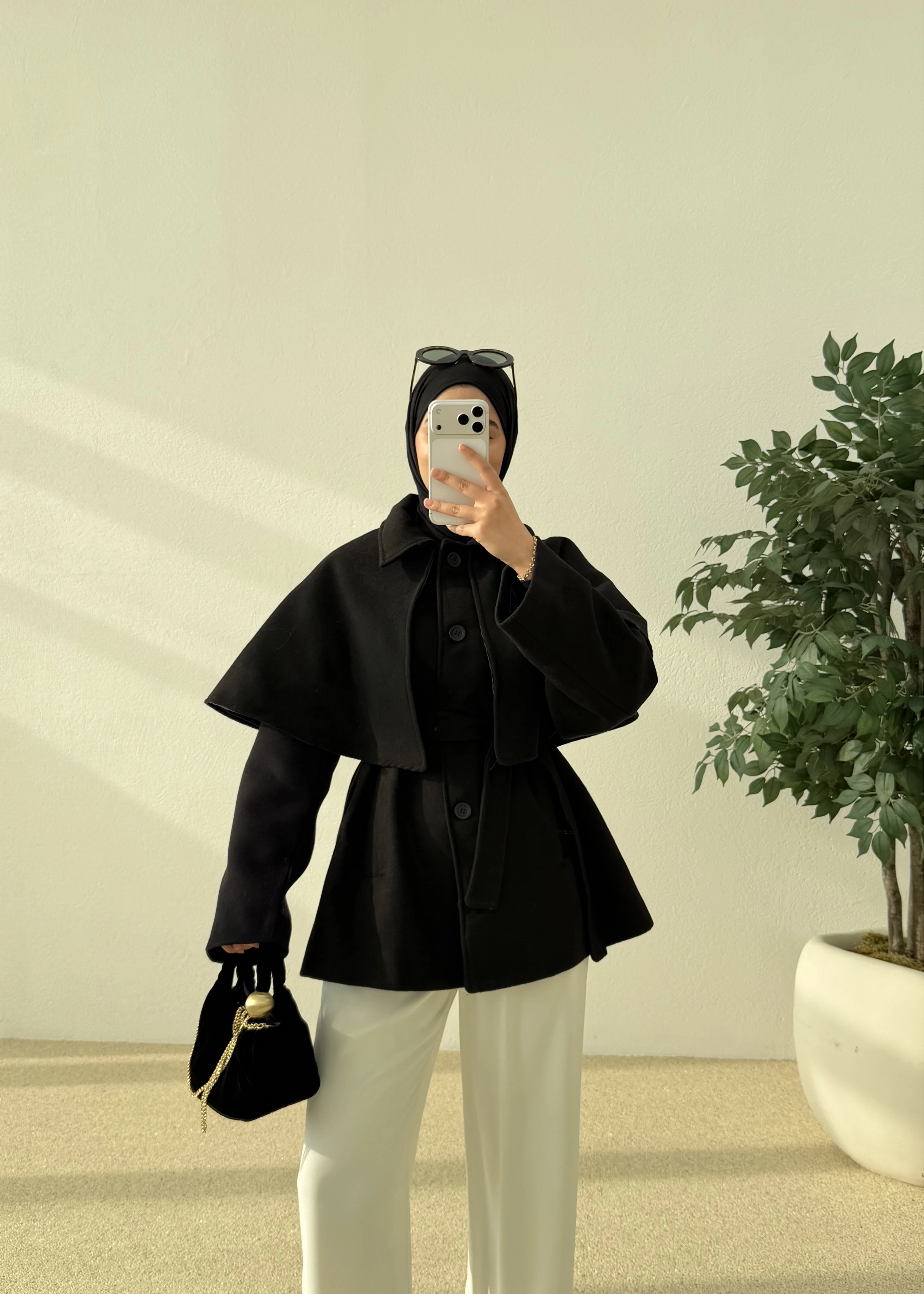 PELERİN KAŞE KABAN siyah