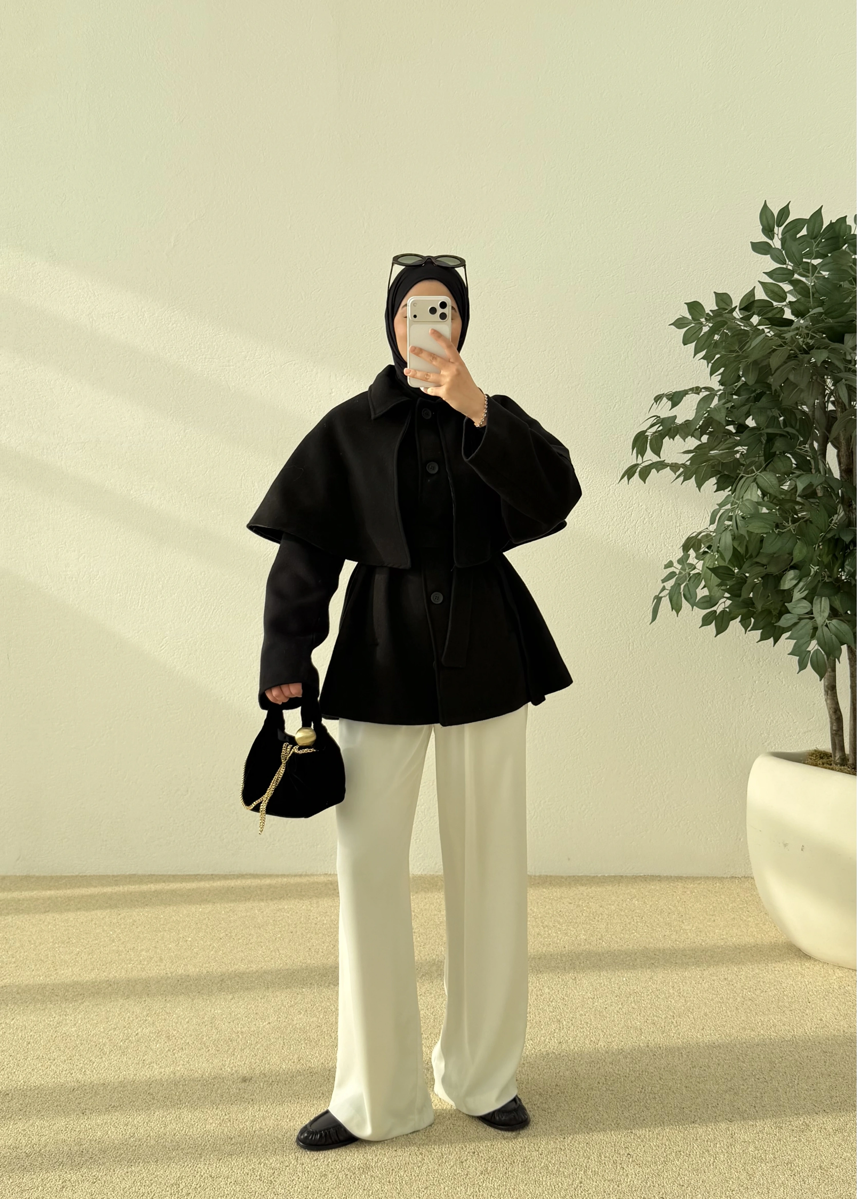 PELERİN KAŞE KABAN siyah