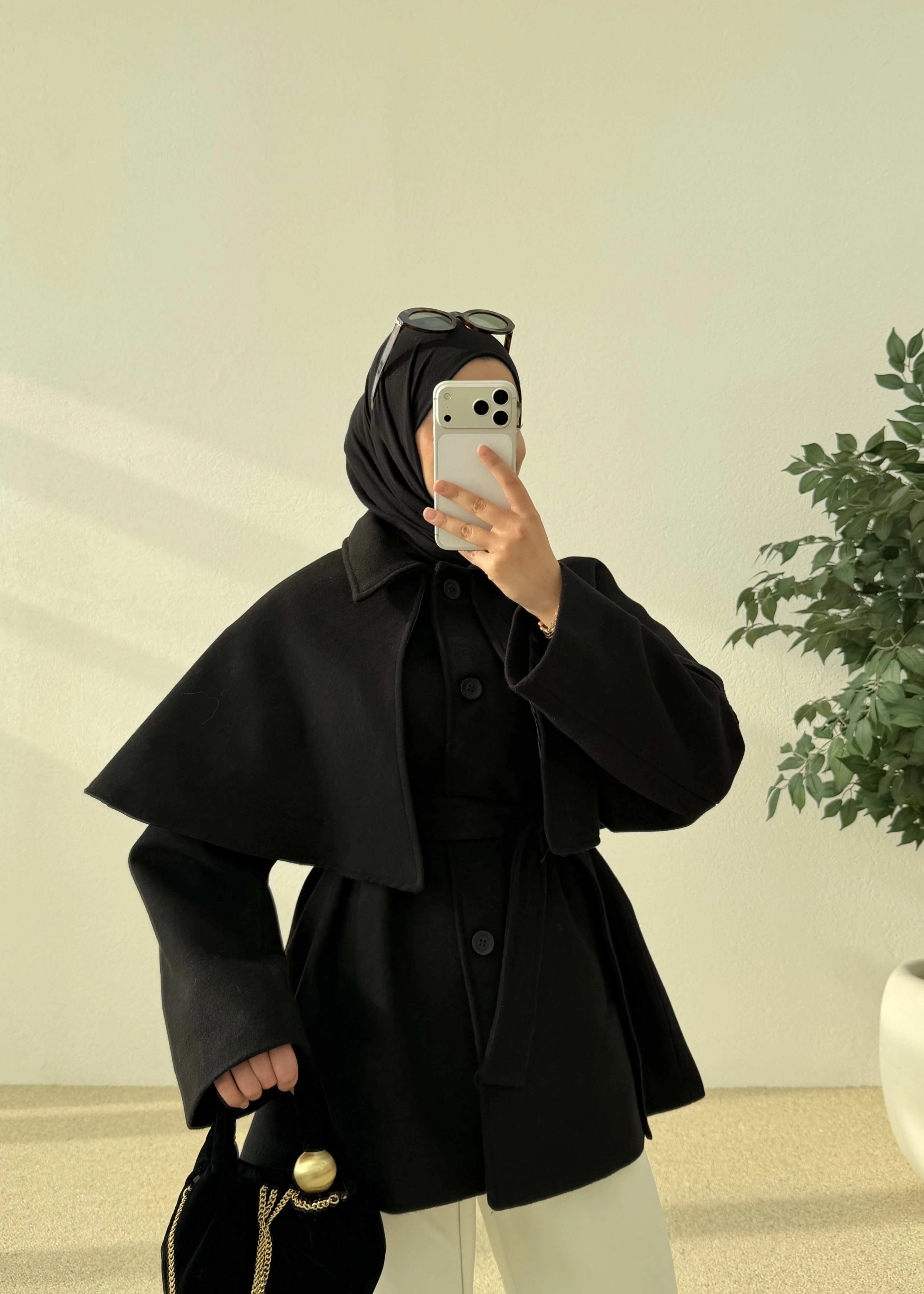 PELERİN KAŞE KABAN siyah