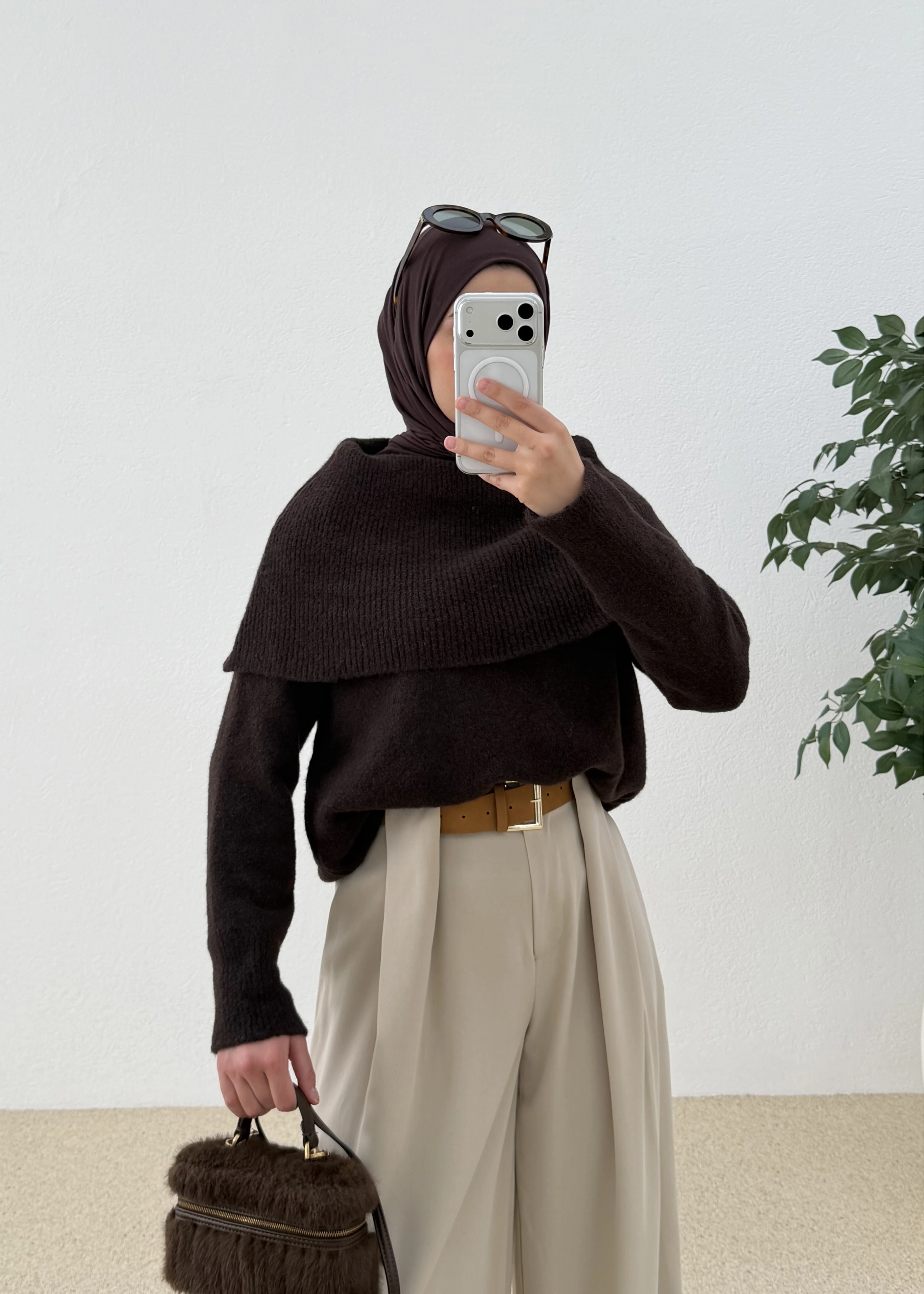 Pelerinli KAZAK kahve