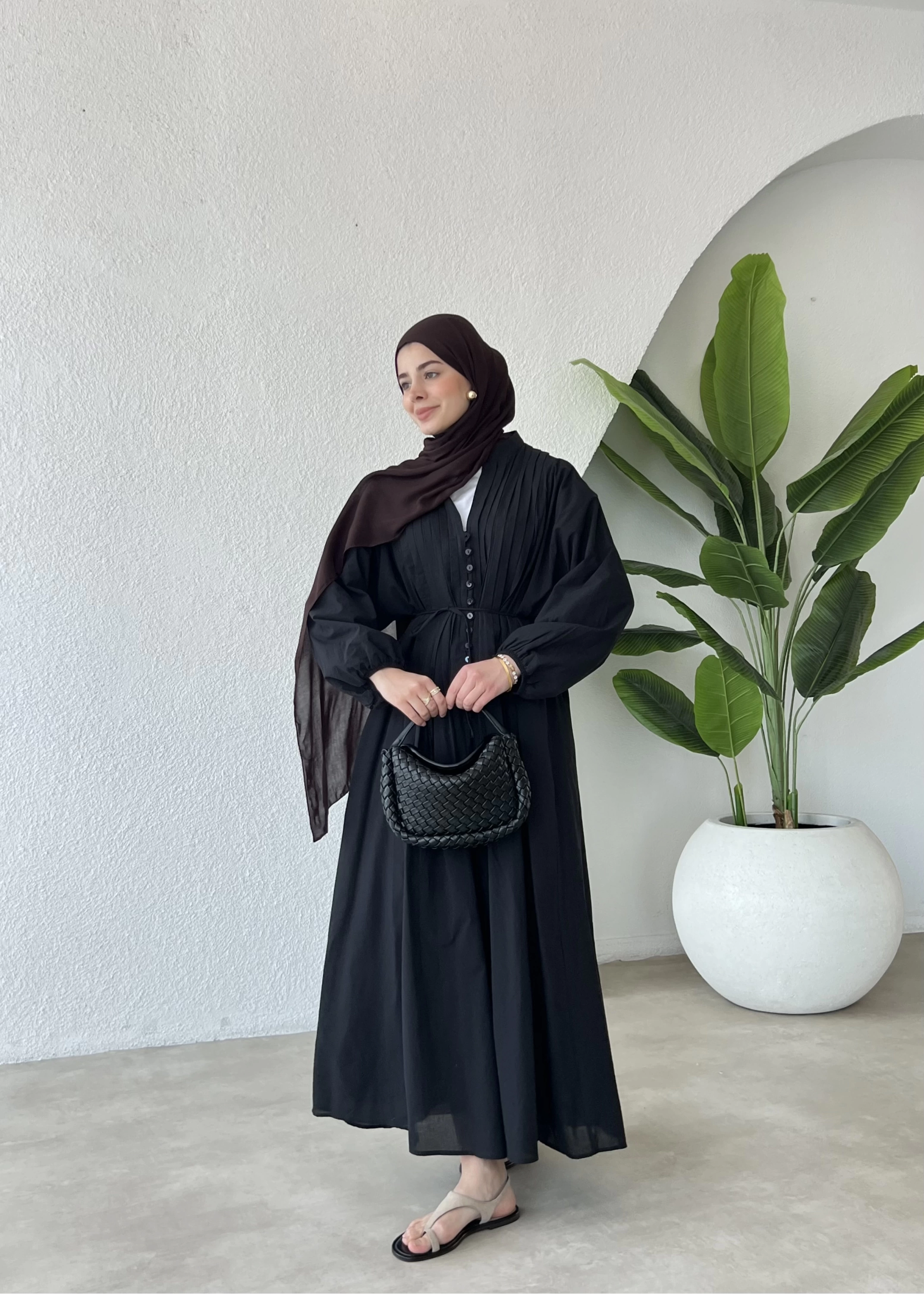 PL Düğmeli vual elbise SİYAH