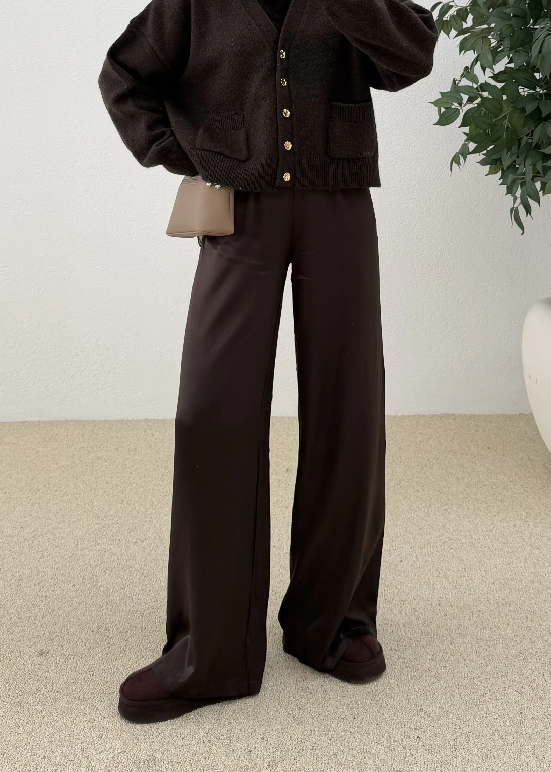 Pol saten KEMERli palazzo acı kahve