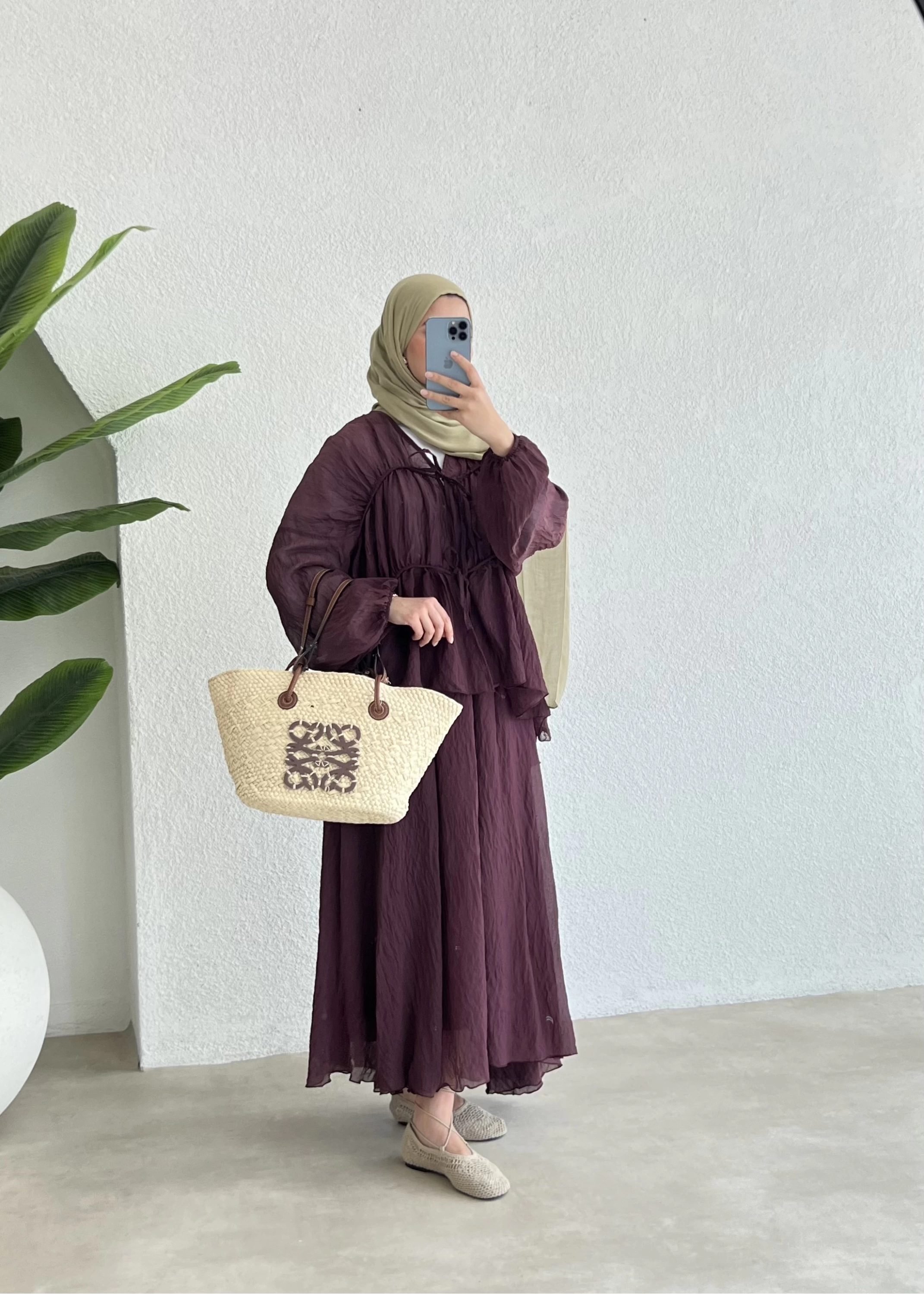 POLİAMİD ETEKLİ TAKIM PASTEL MAVİ