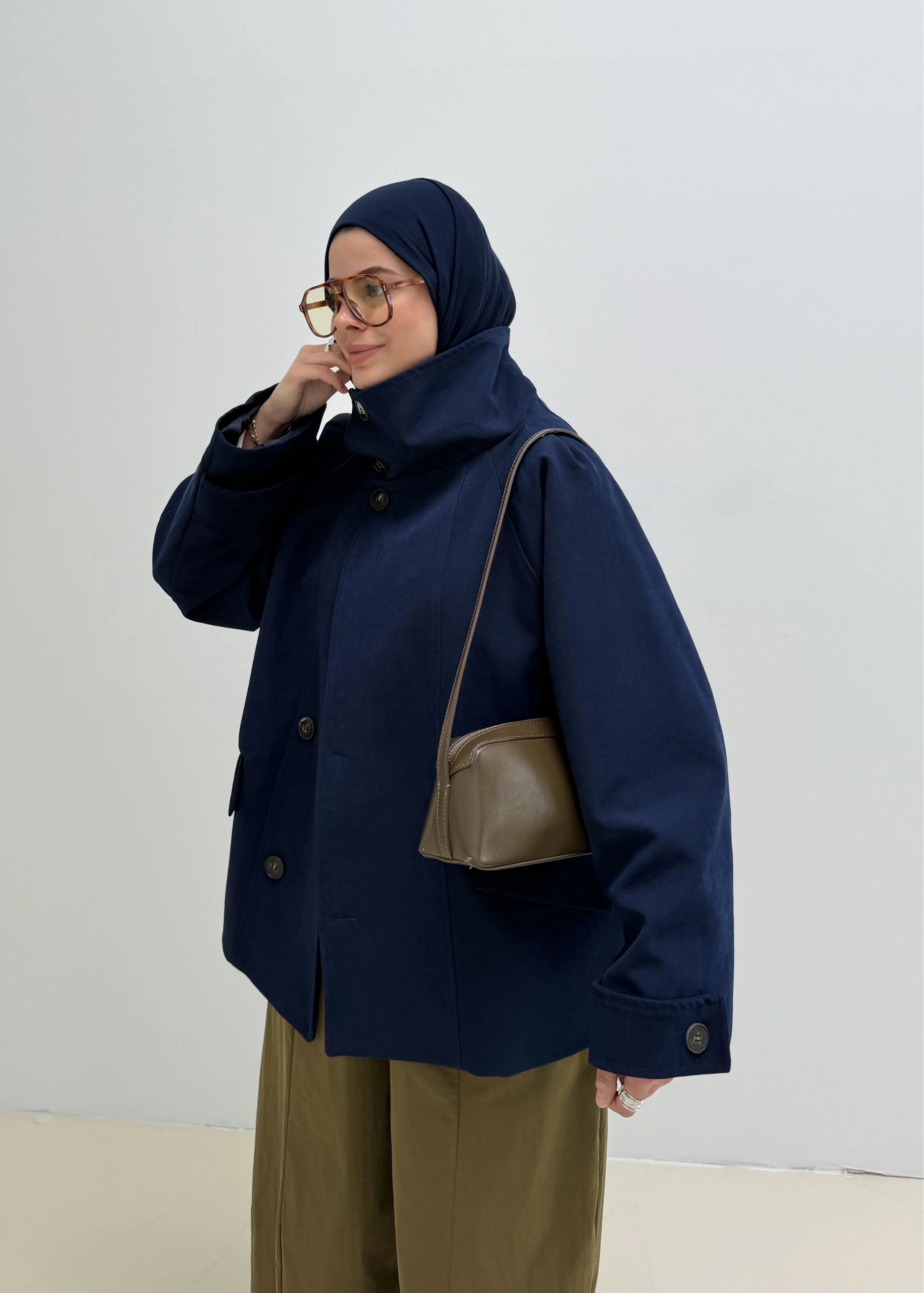 PREMİUM DİK YAKA PARKA CEKET LACİVERT