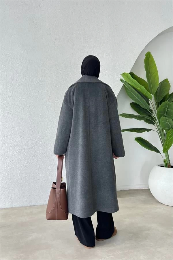 PREMİUM İTHAL ASTARLI YÜN DOKULU KABAN ANTRASİT