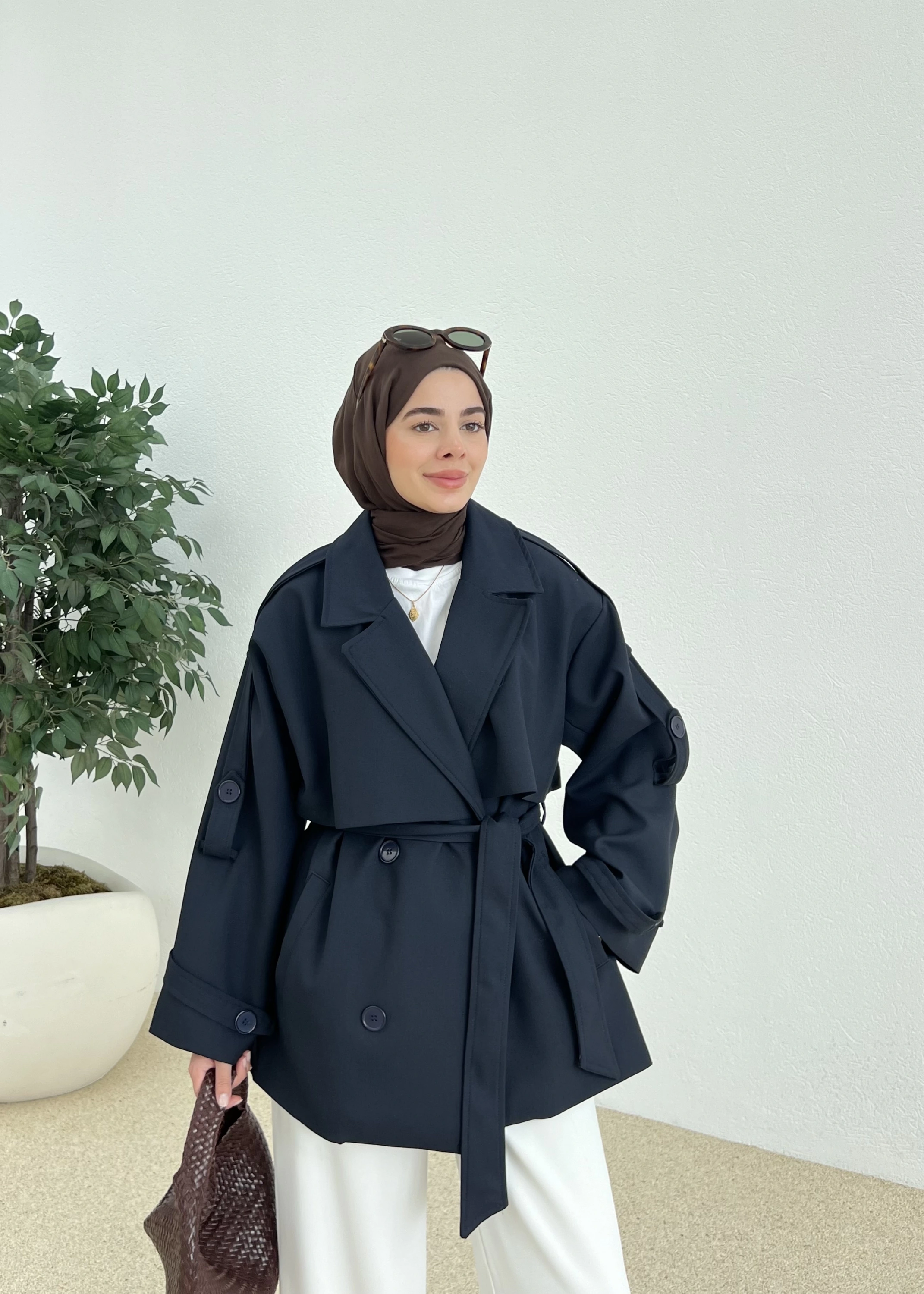 PREMİUM KALİTE İNDİTEX TRENÇKOT lacivert