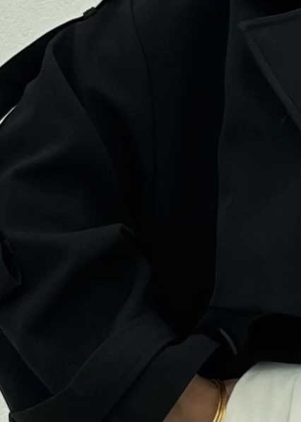 PREMİUM KALİTE İNDİTEX TRENÇKOT siyah