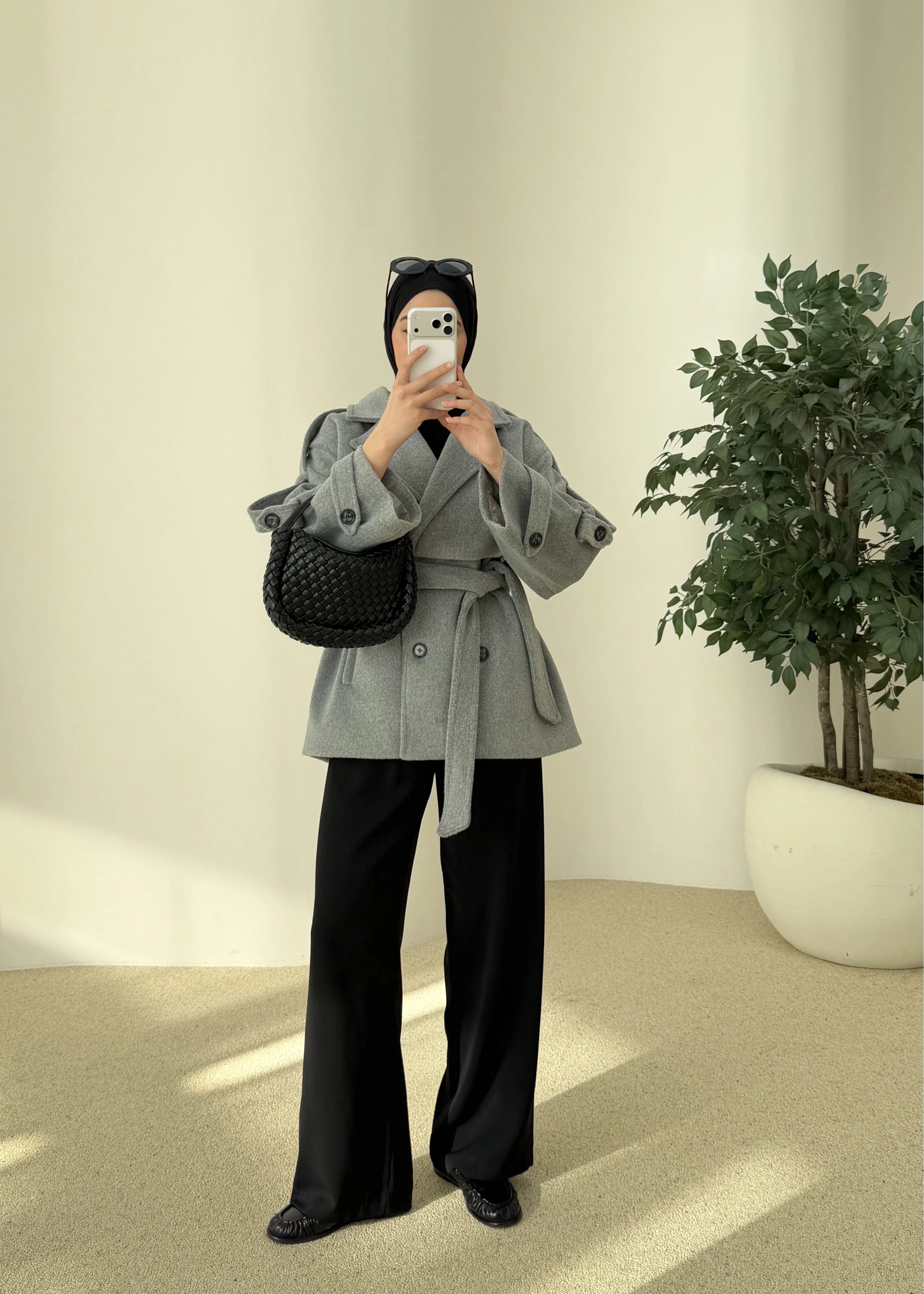 PREMİUM KALİTE KABAN YÜN DOKULU koka gri