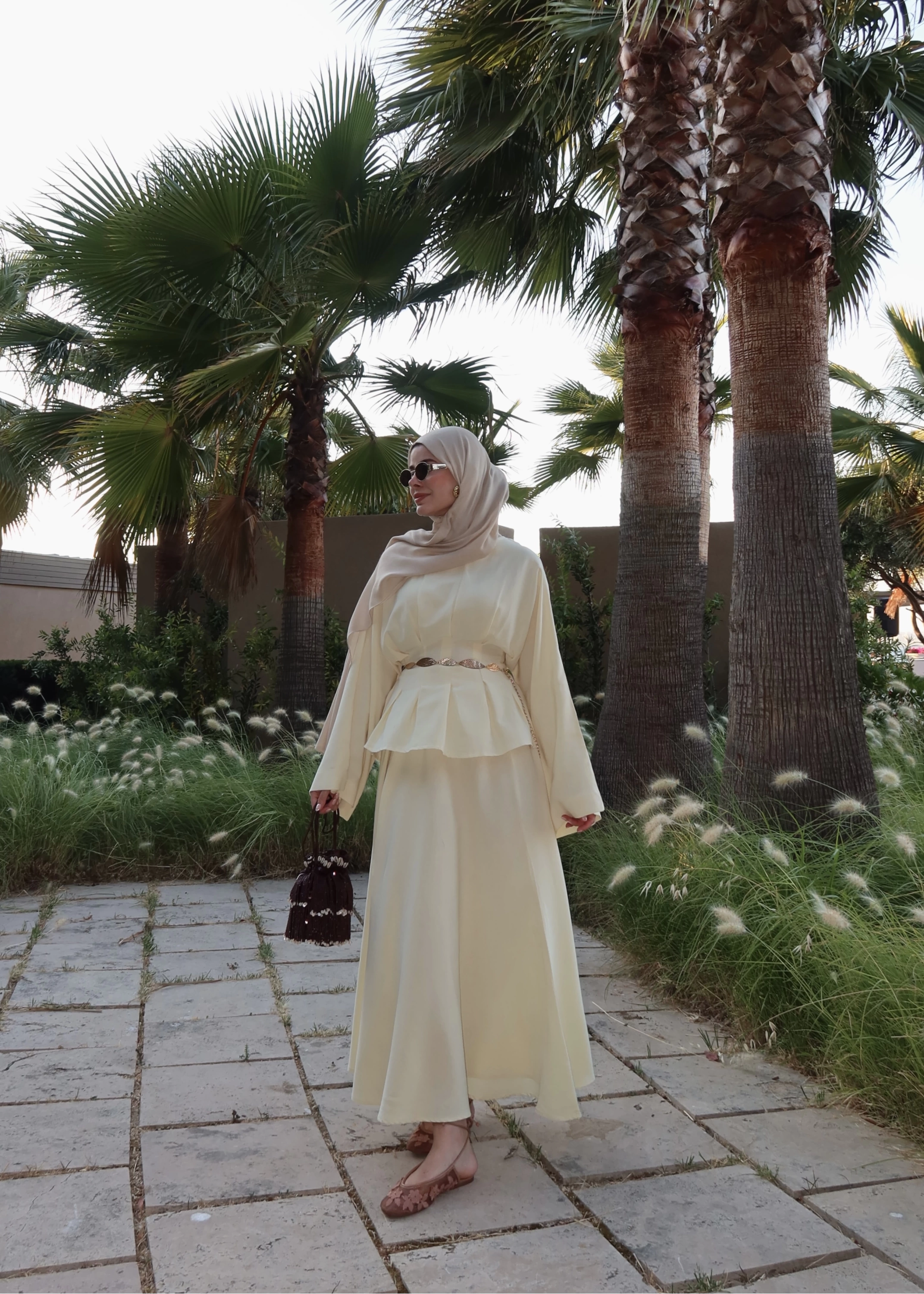 ROSE KETEN TAKIM PASTEL SARI (ön sipariş)