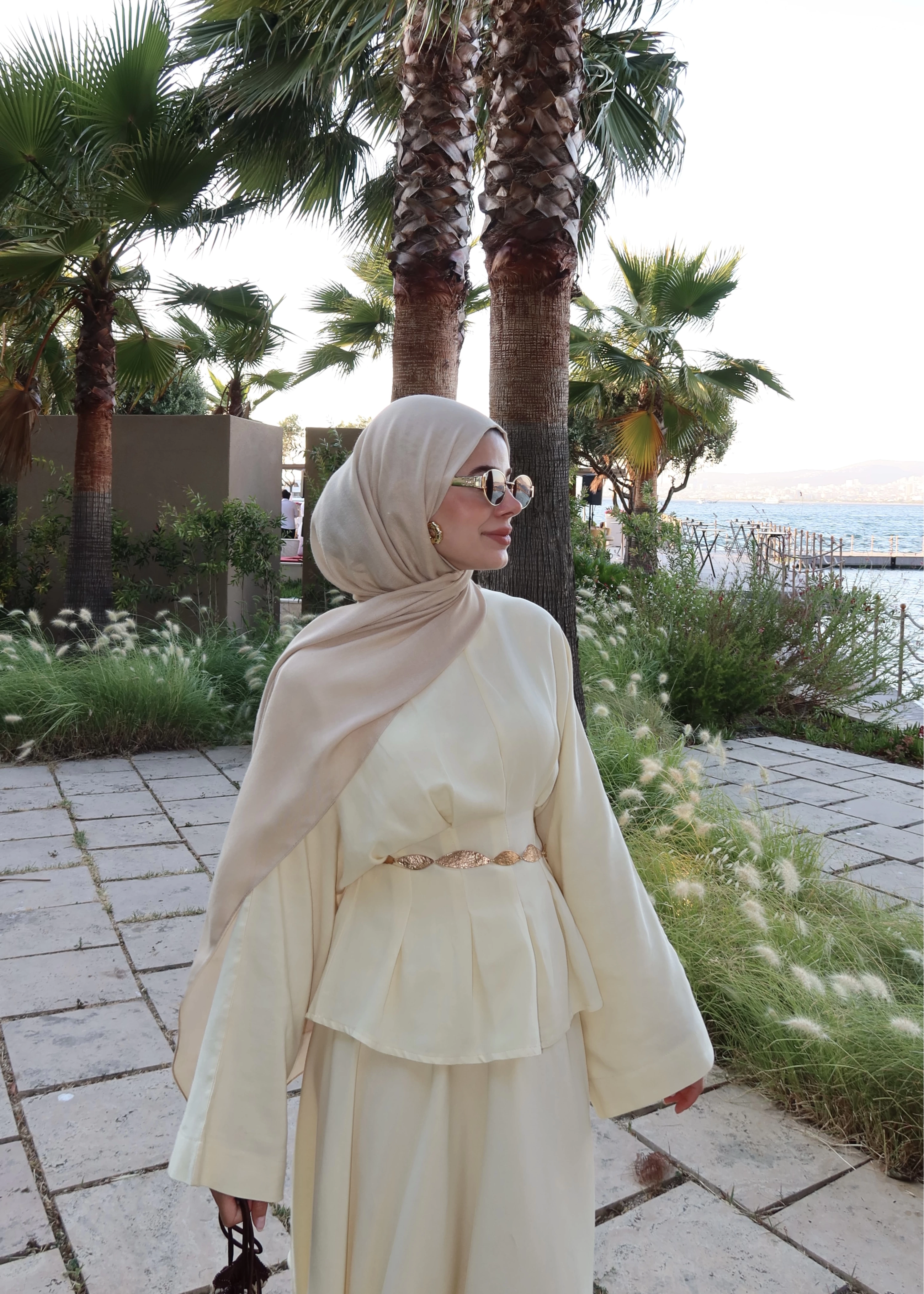 ROSE KETEN TAKIM PASTEL SARI (ön sipariş)