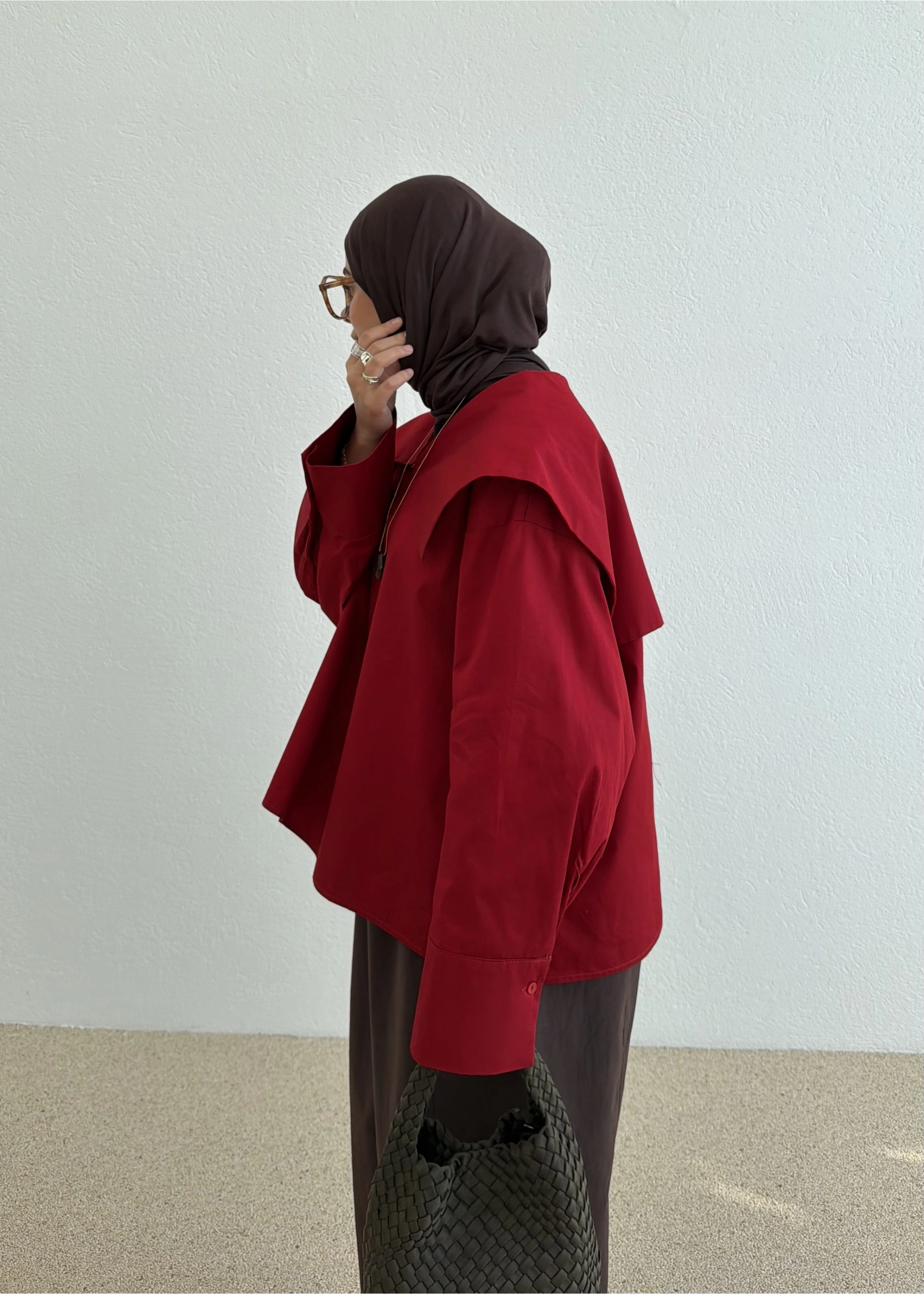 RUBY CAPE BLUZ KIRMIZI