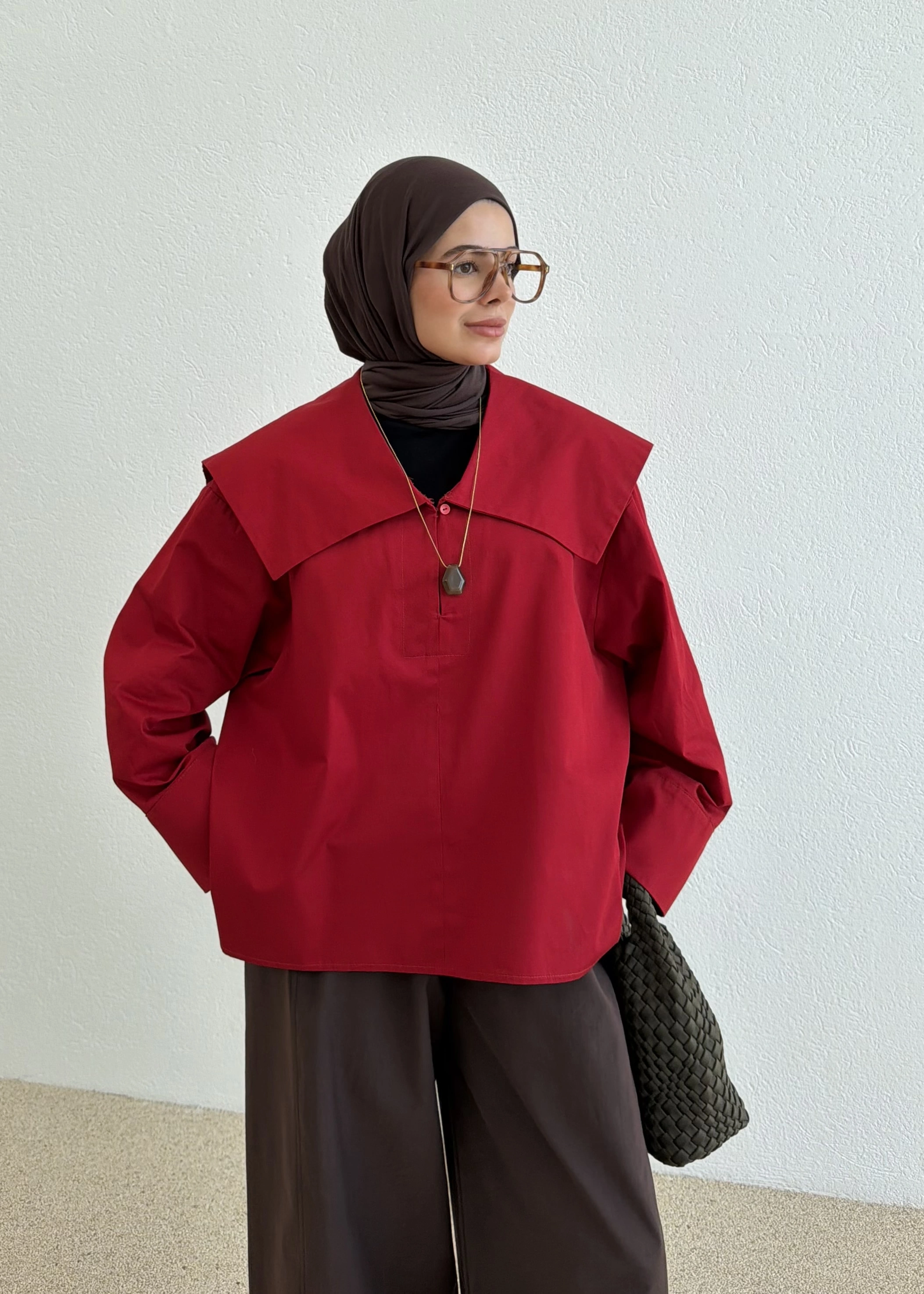 RUBY CAPE BLUZ KIRMIZI