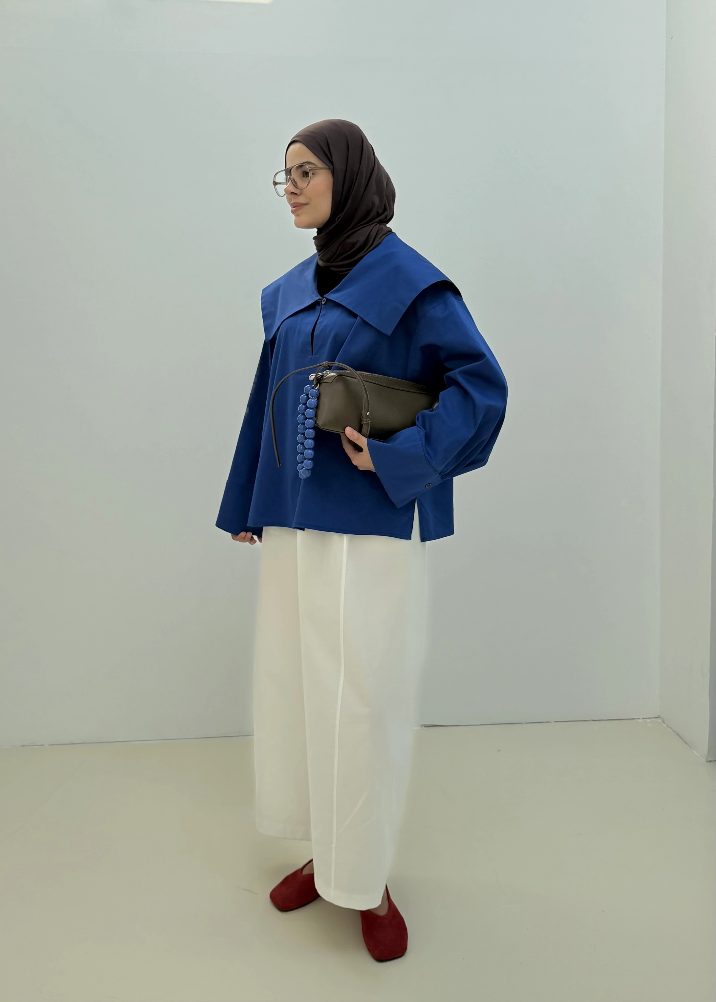RUBY CAPE BLUZ SAKS MAVİ