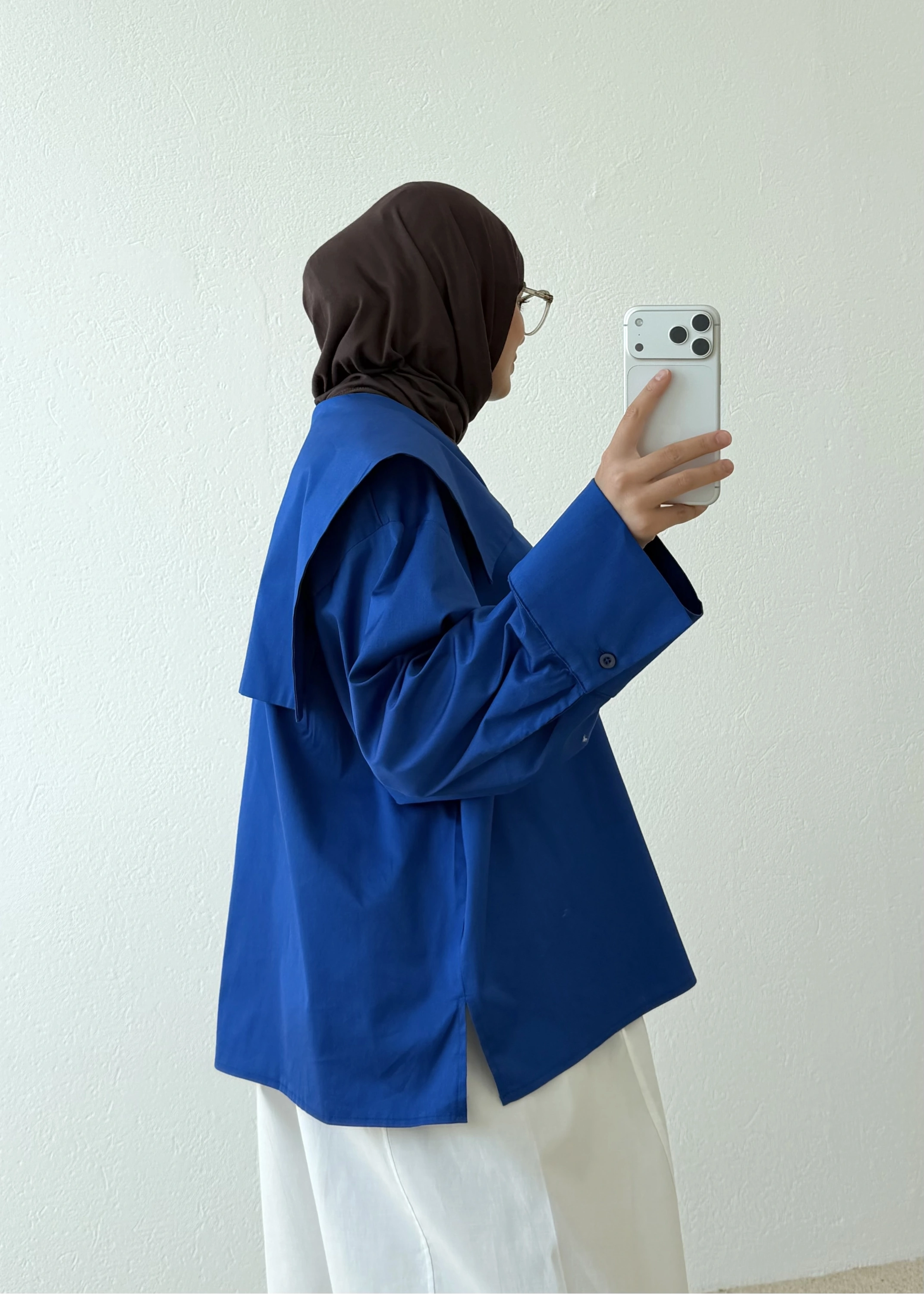 RUBY CAPE BLUZ SAKS MAVİ
