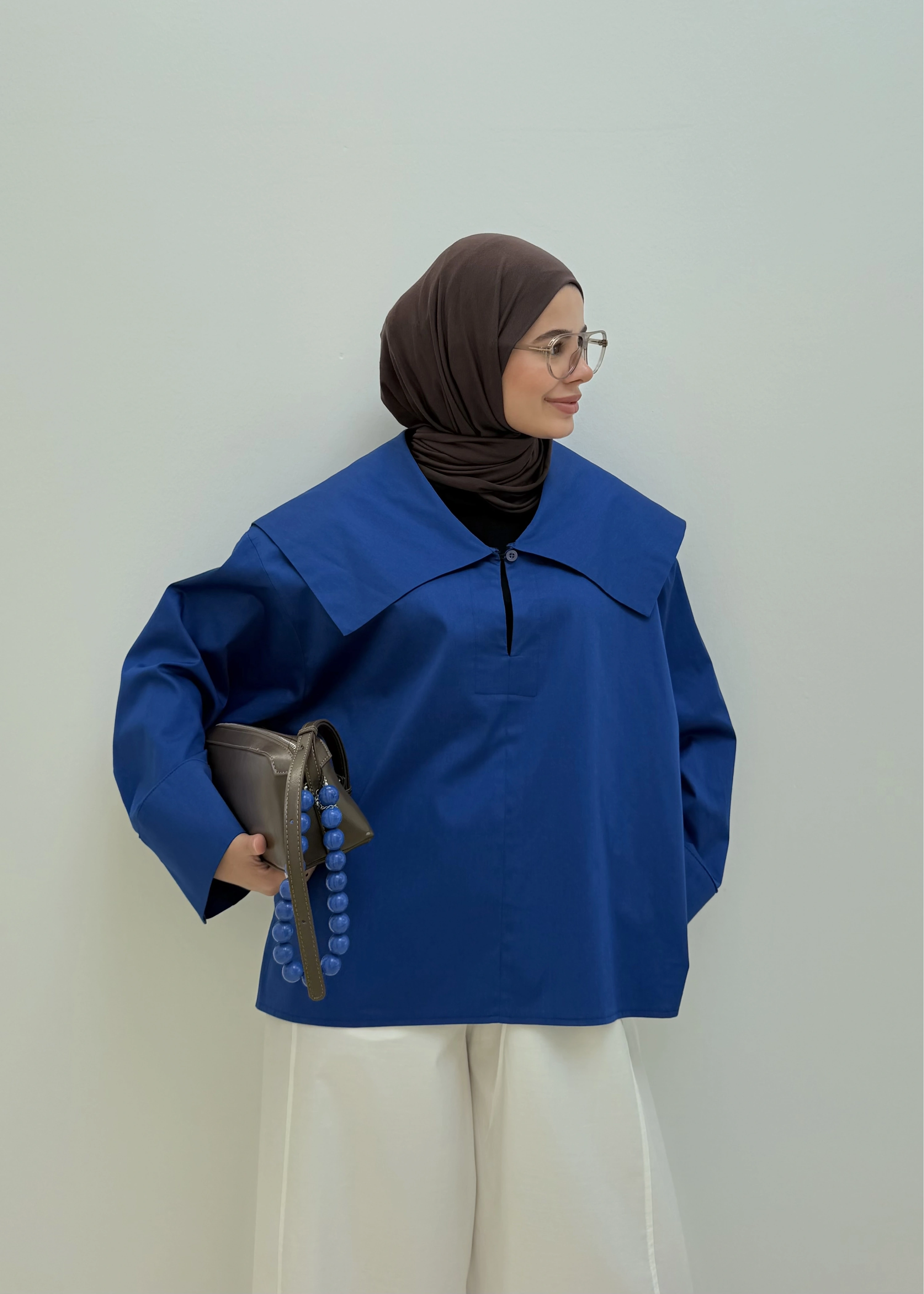 RUBY CAPE BLUZ SAKS MAVİ