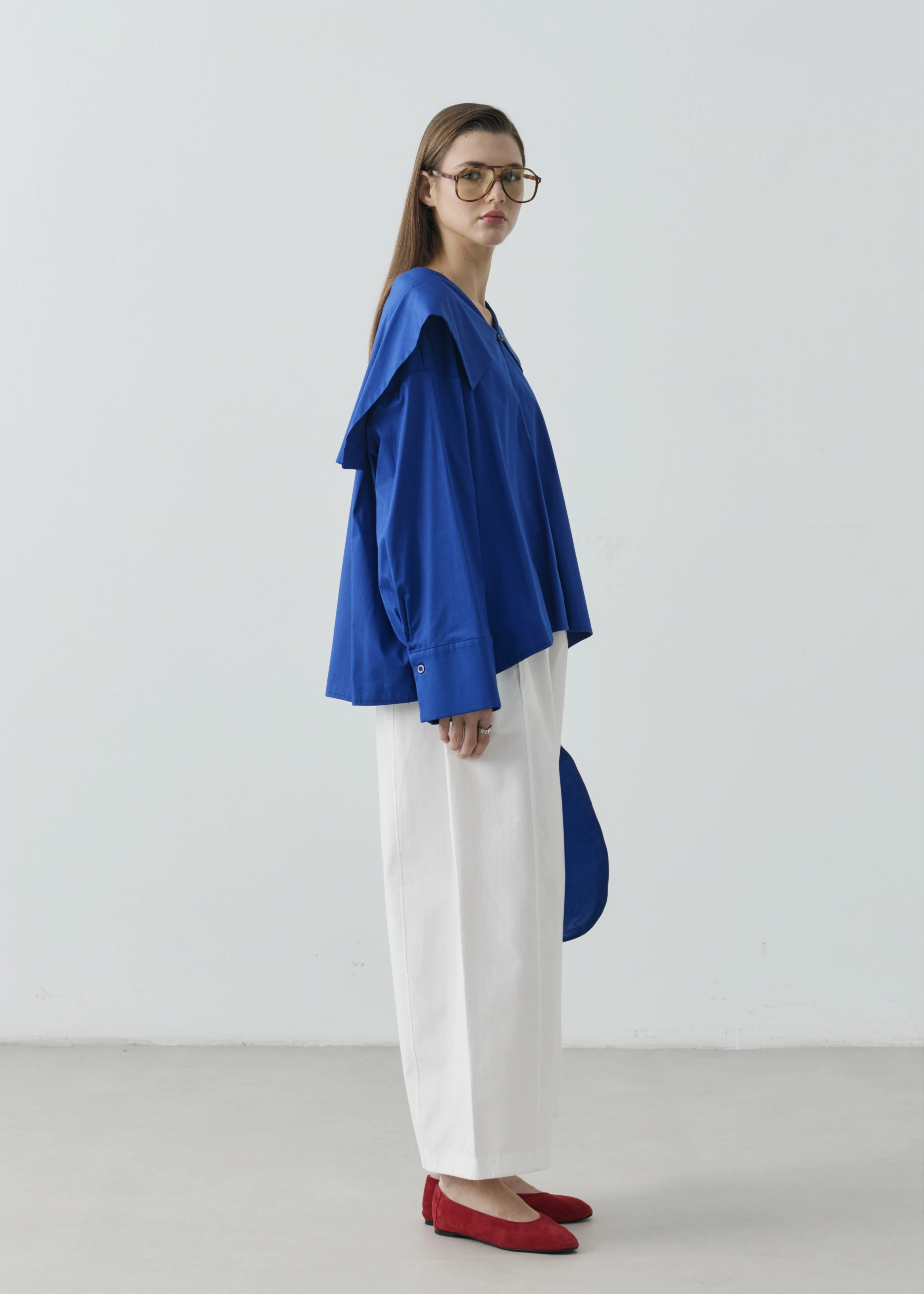 RUBY CAPE BLUZ SAKS MAVİ