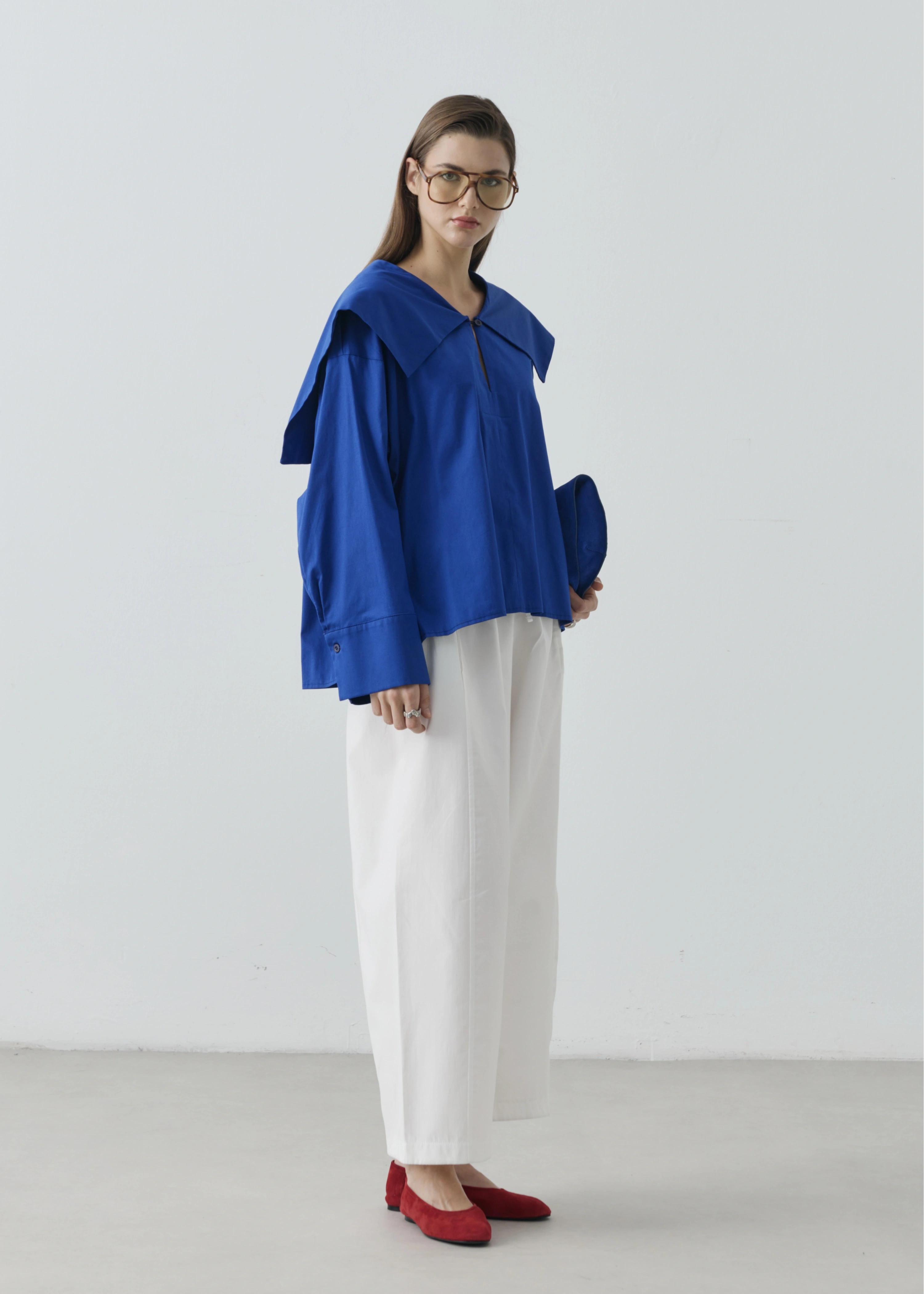 RUBY CAPE BLUZ SAKS MAVİ