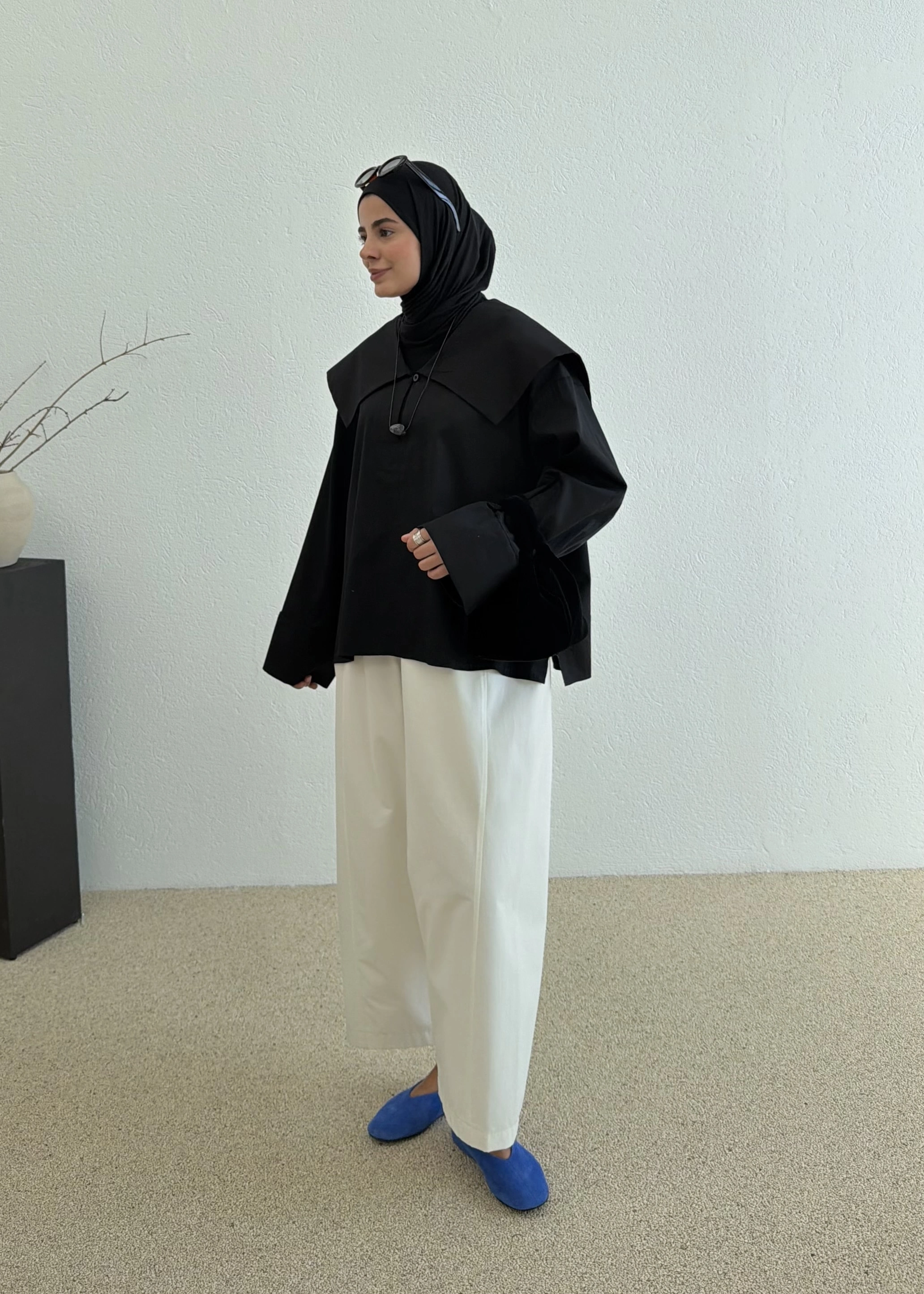 RUBY CAPE BLUZ SİYAH