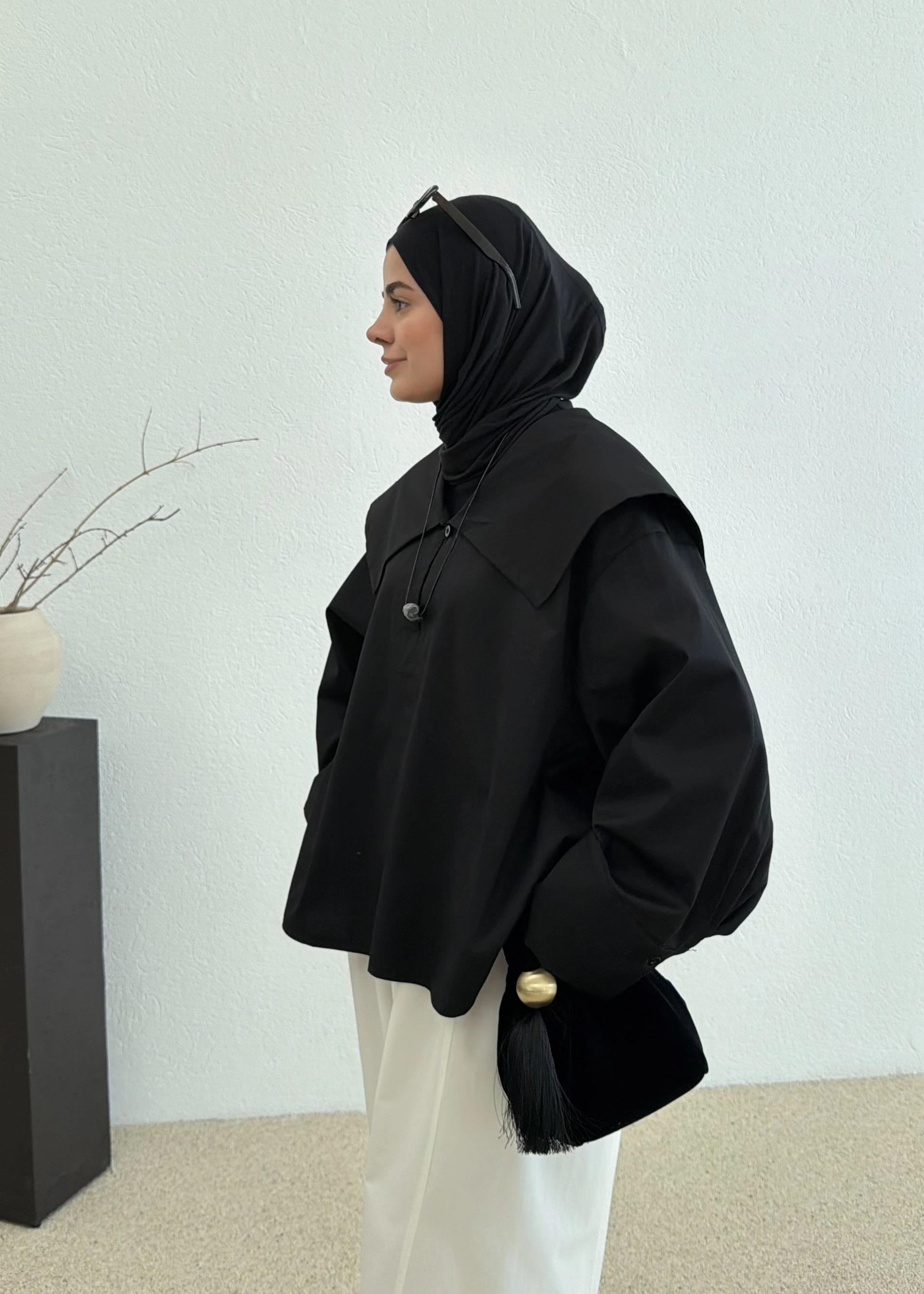 RUBY CAPE BLUZ SİYAH