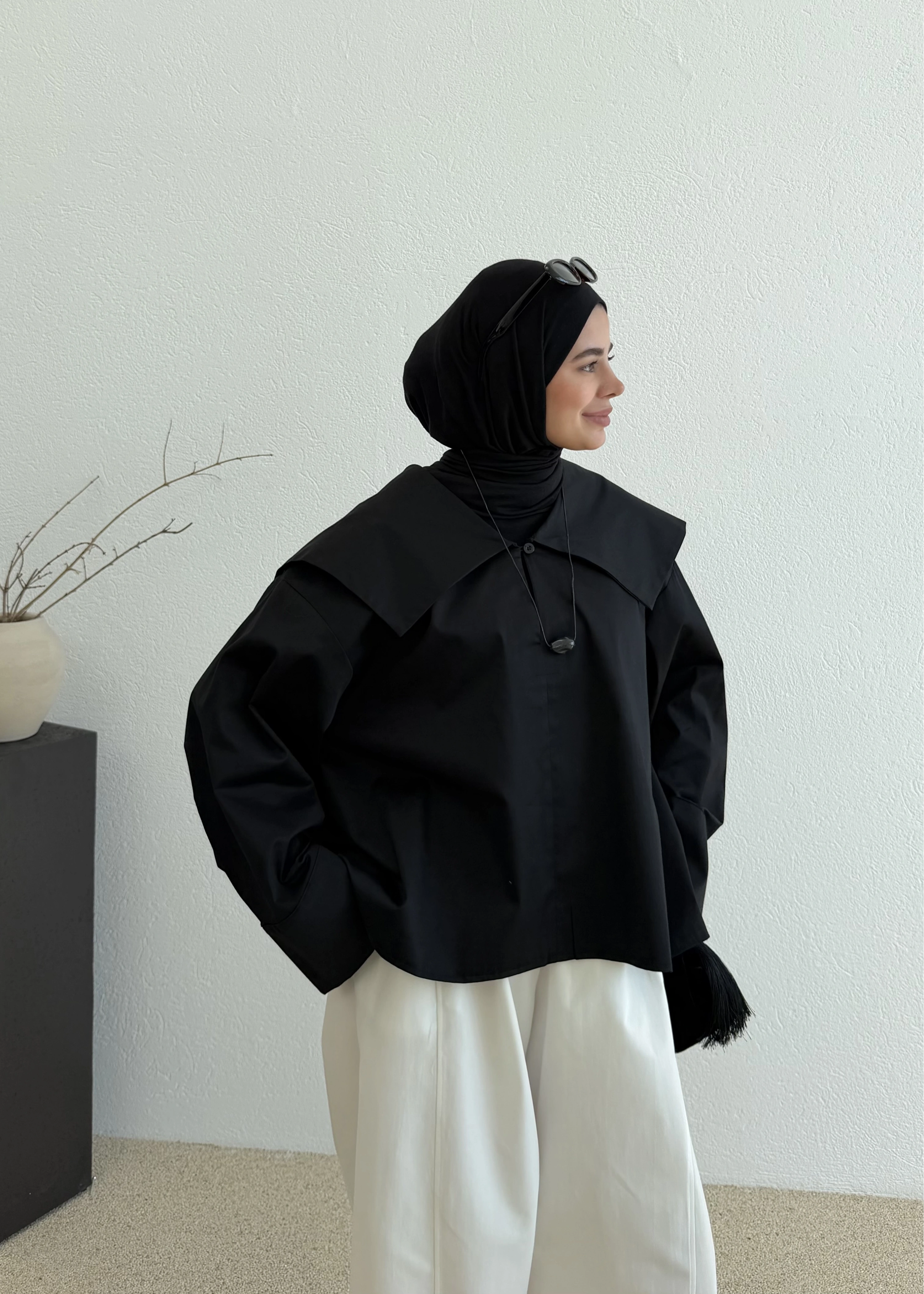 RUBY CAPE BLUZ SİYAH