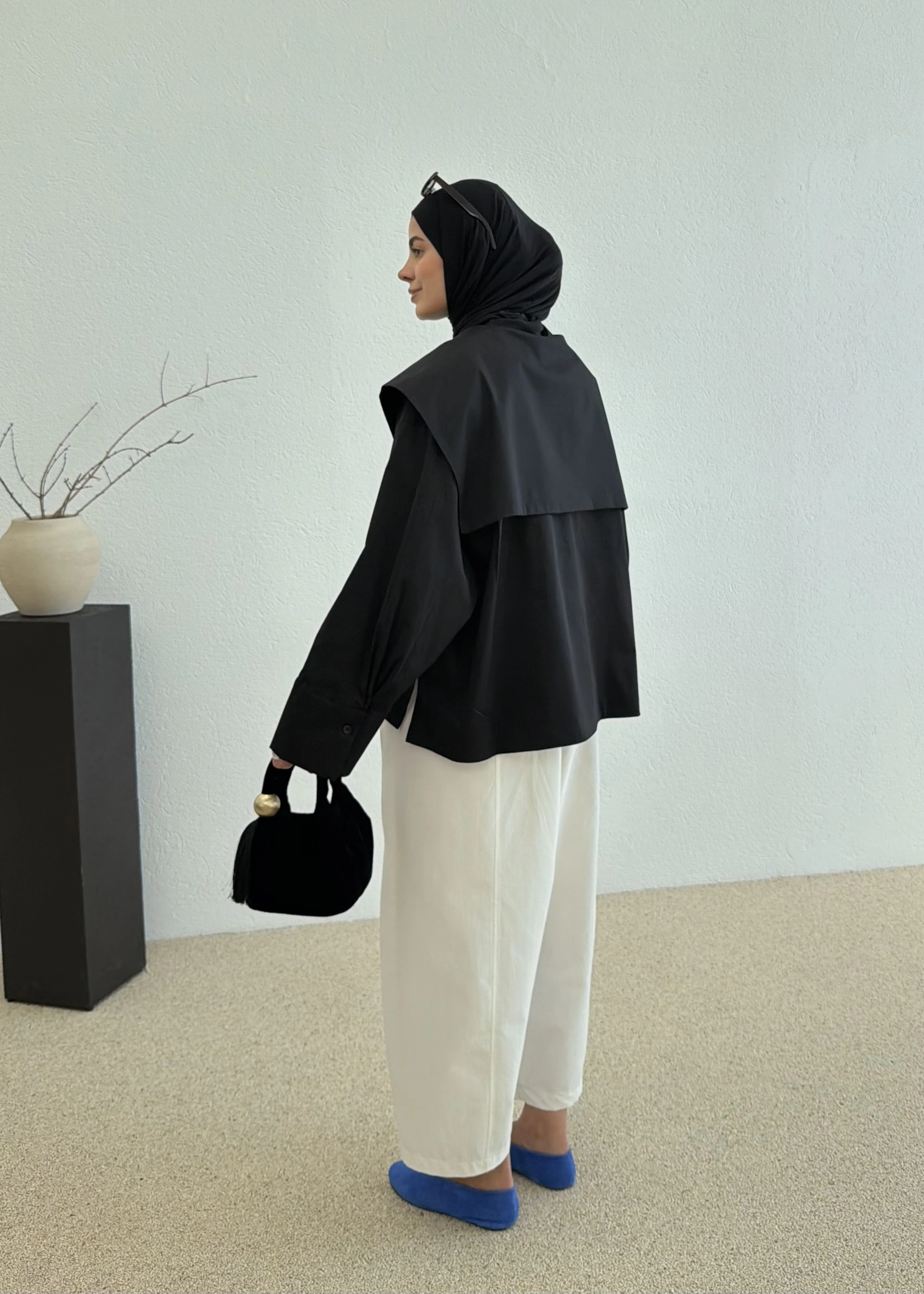 RUBY CAPE BLUZ SİYAH