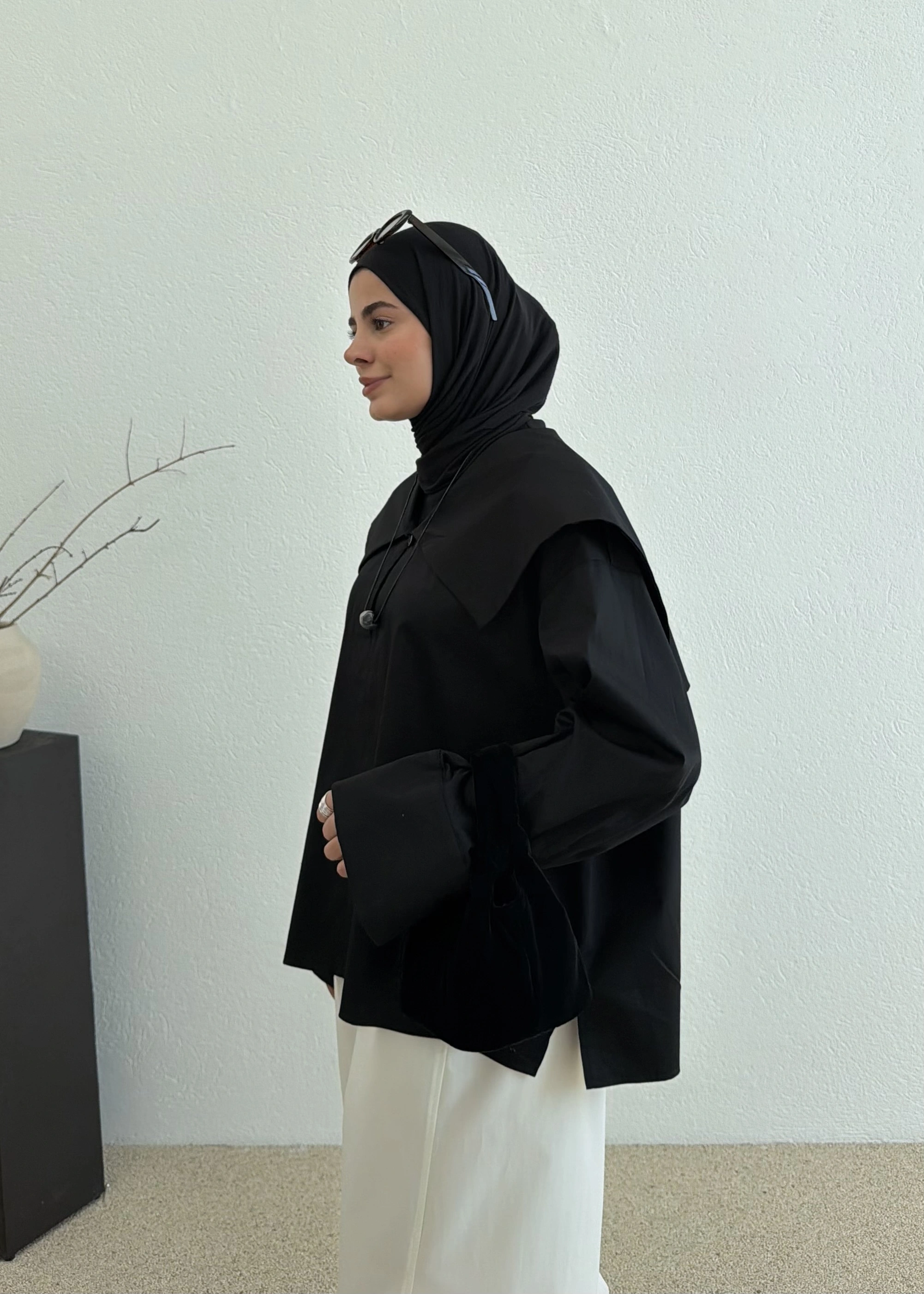 RUBY CAPE BLUZ SİYAH
