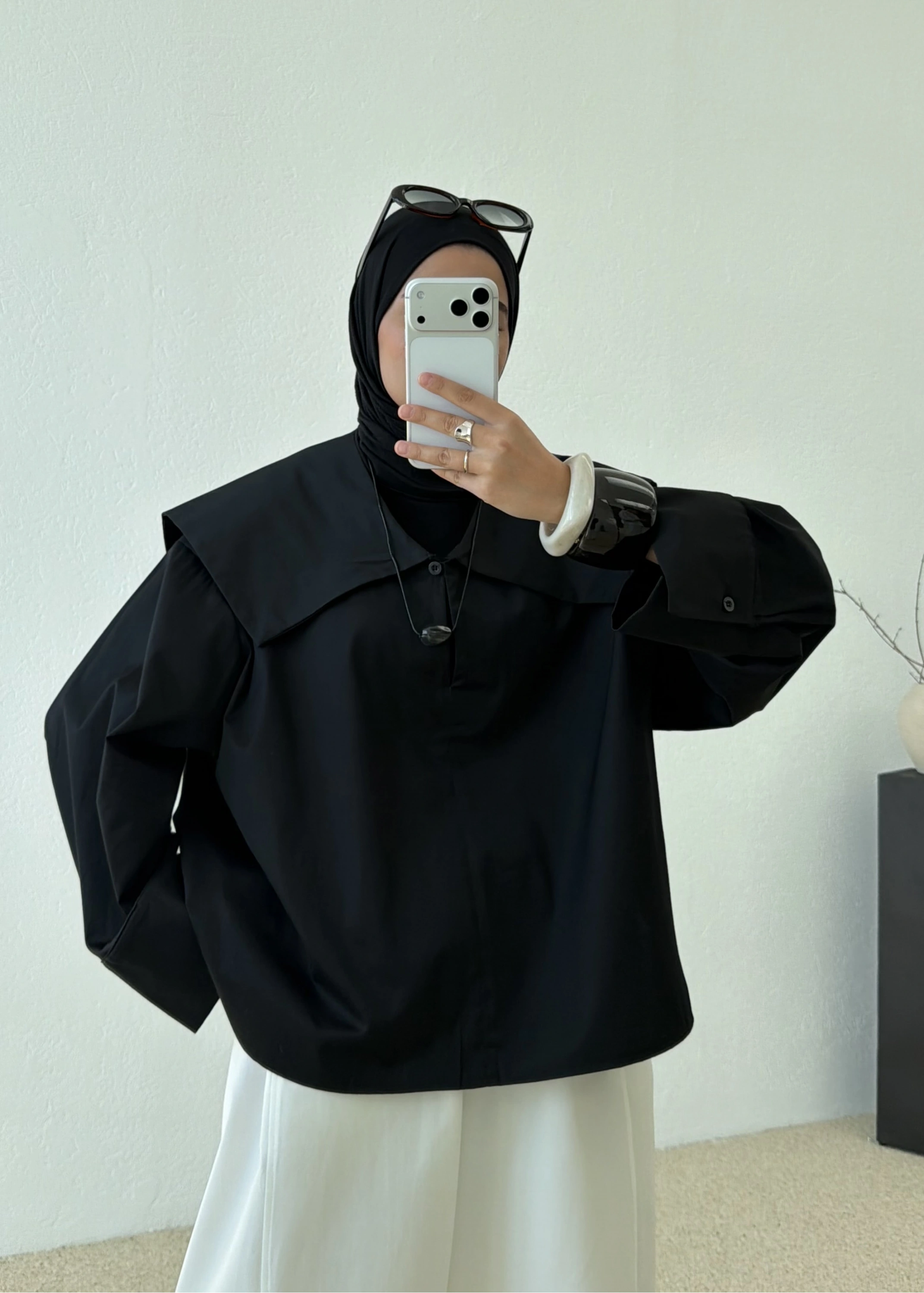 RUBY CAPE BLUZ SİYAH