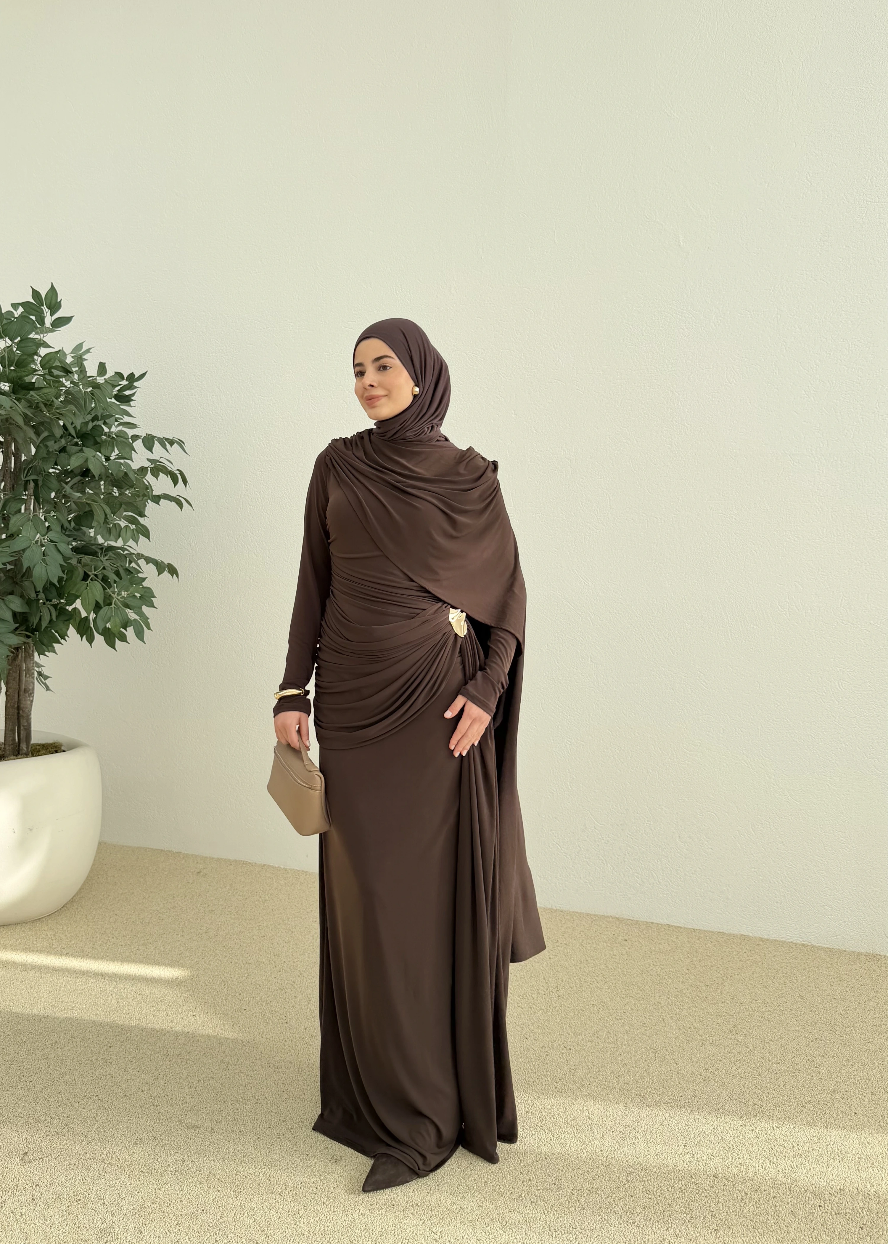 SANDY ARABİC ELBİSE ACI KAHVE