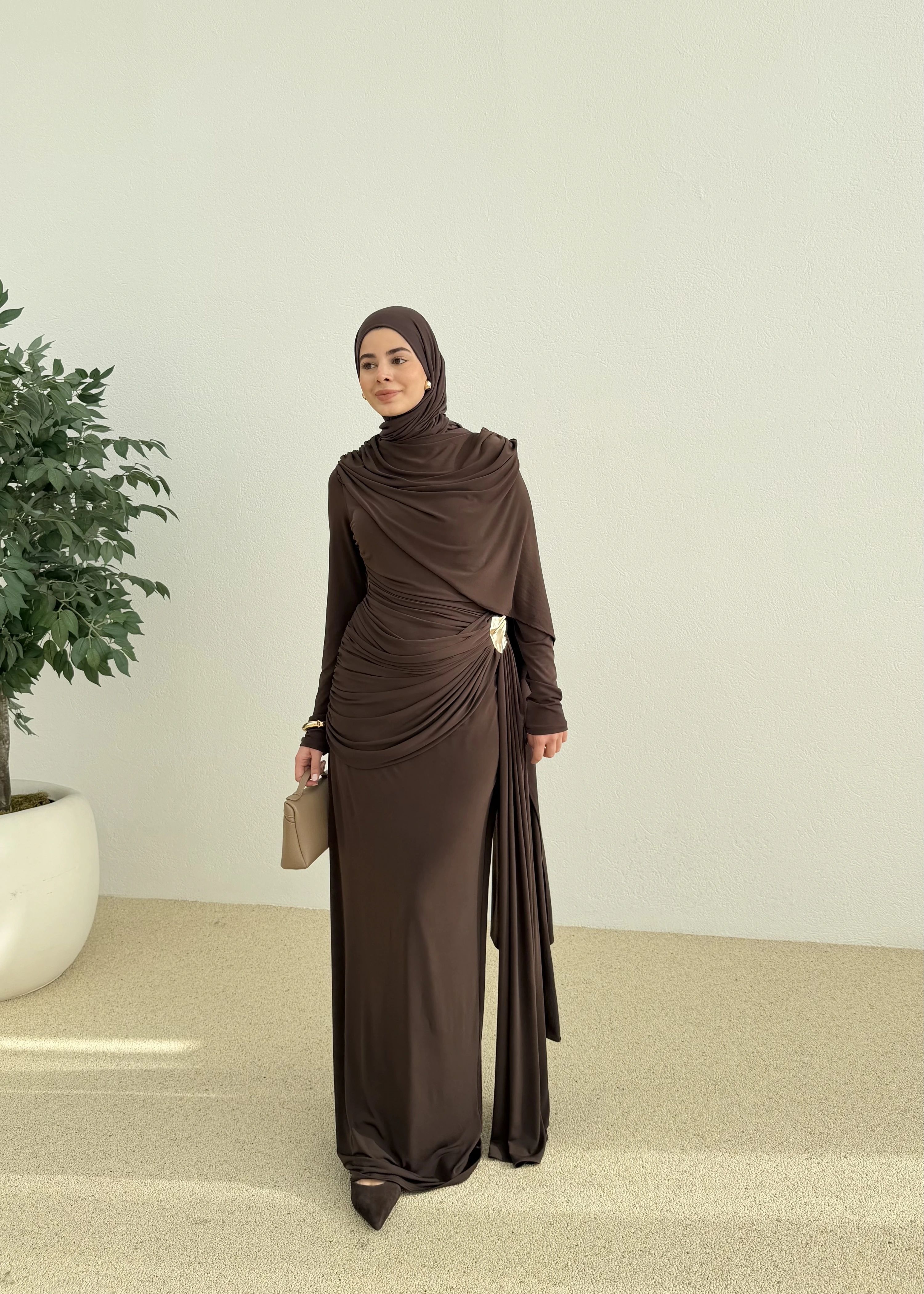 SANDY ARABİC ELBİSE ACI KAHVE